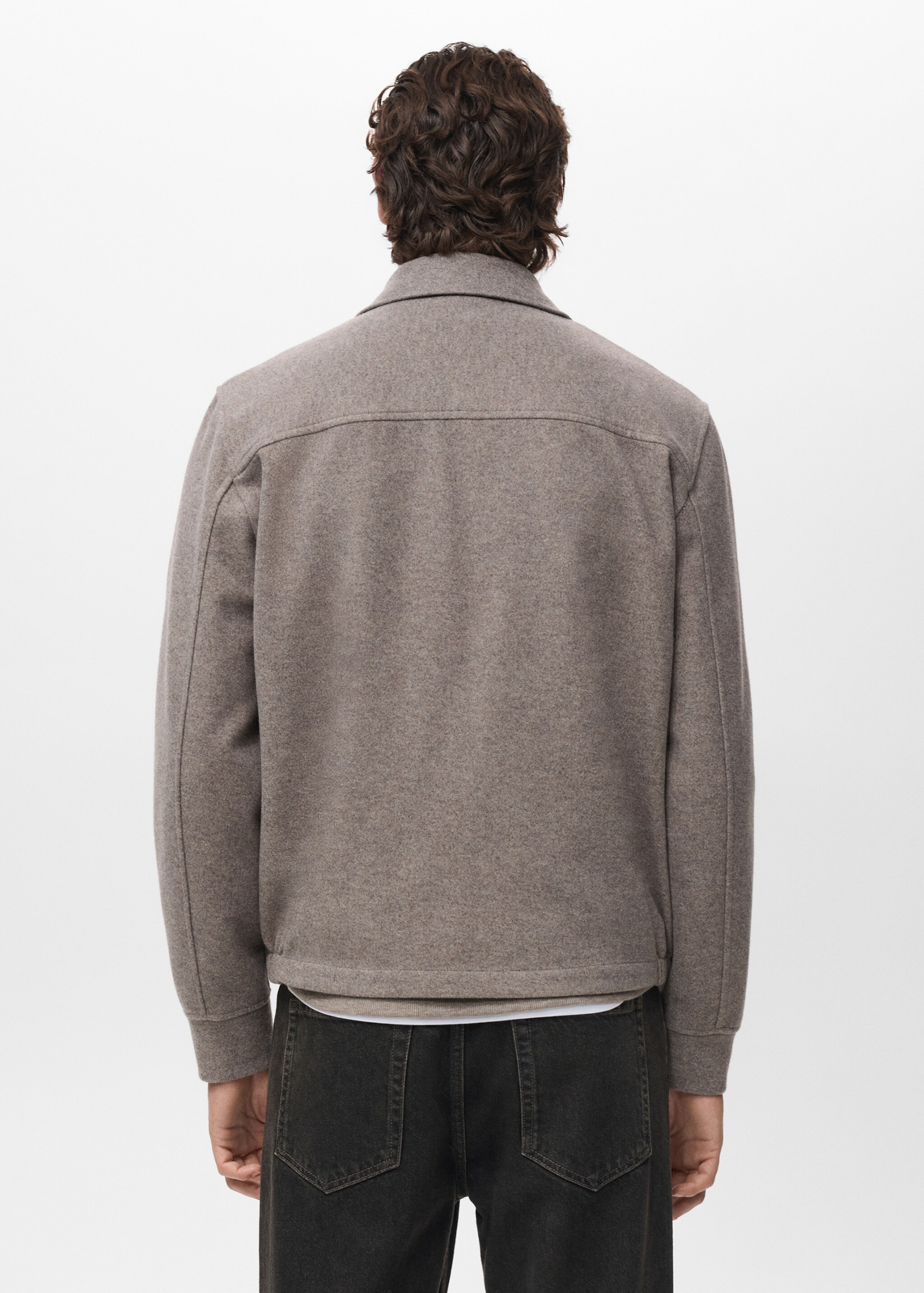 Sweatshirt blouson - Reverse of the article, Medium Brown. Ref: 17017901-00.