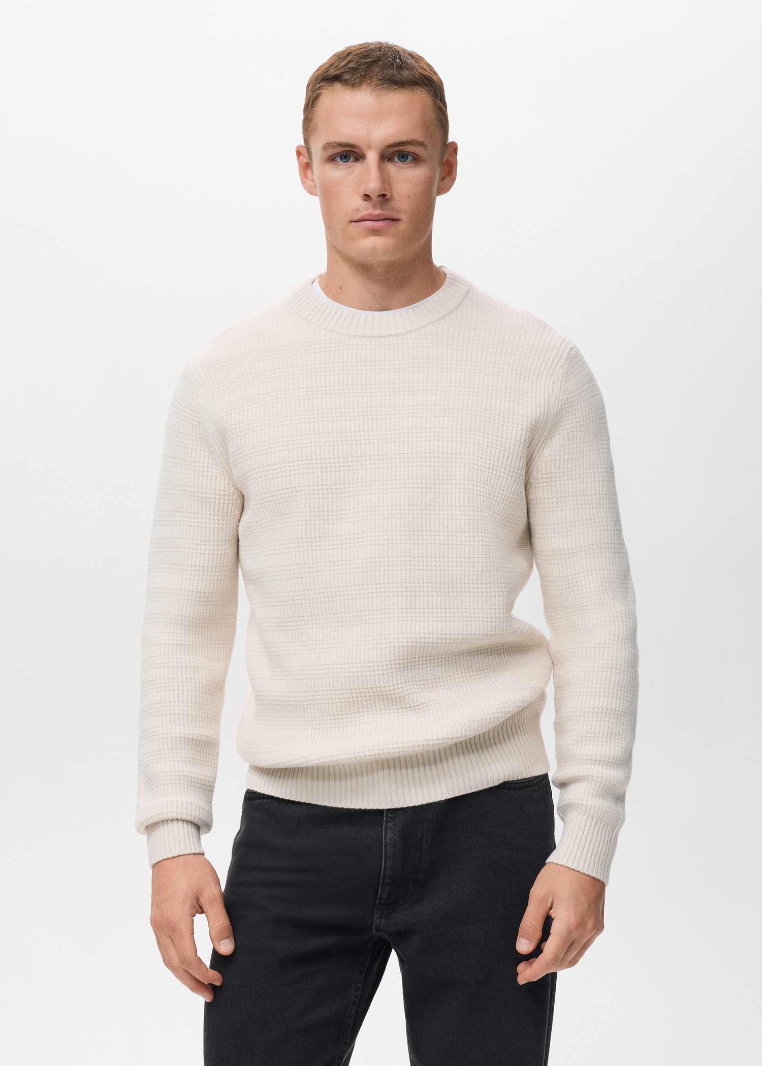 Strukturierter Strickpullover Herren MANGO Schweiz