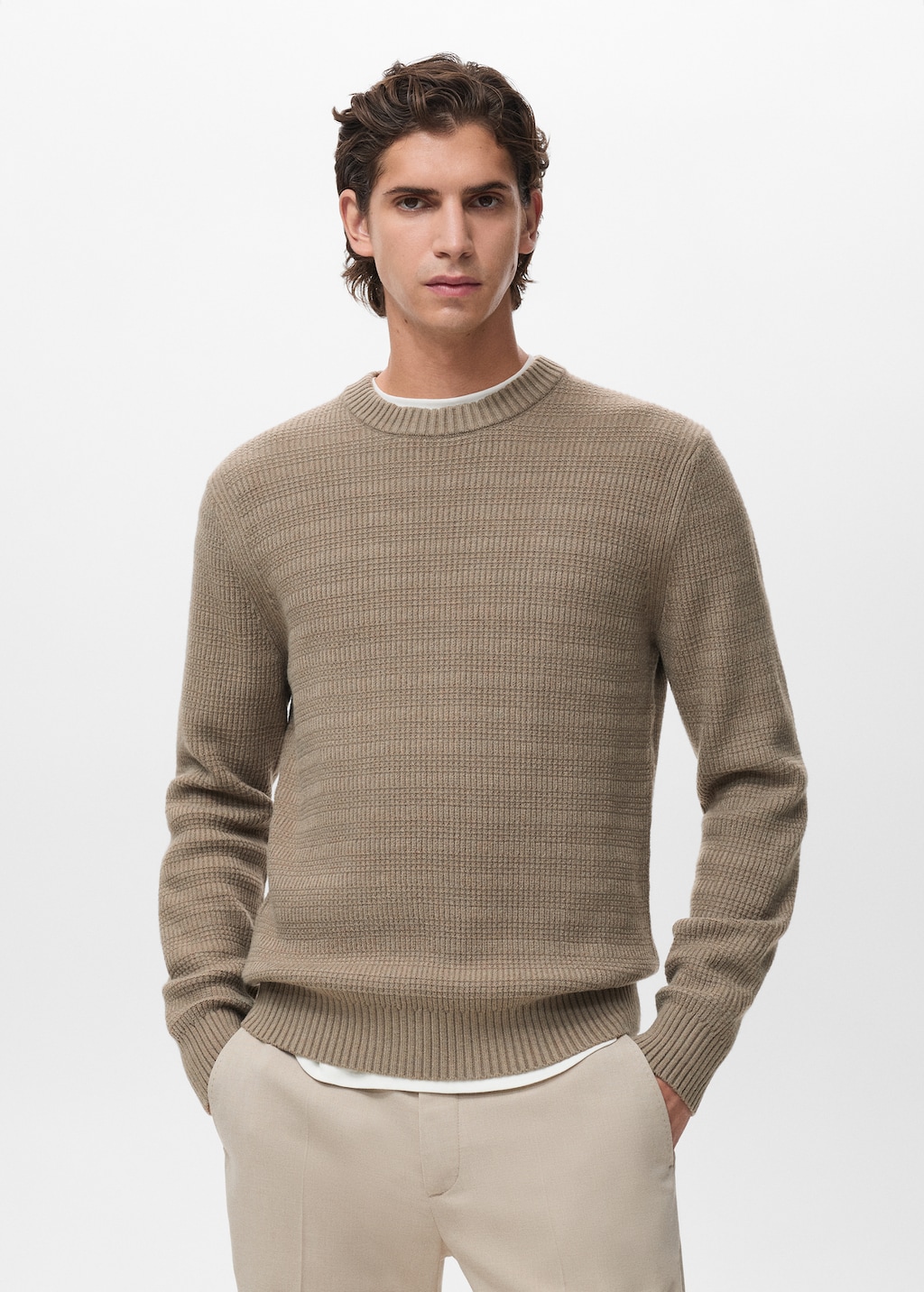 Structured knitted sweater