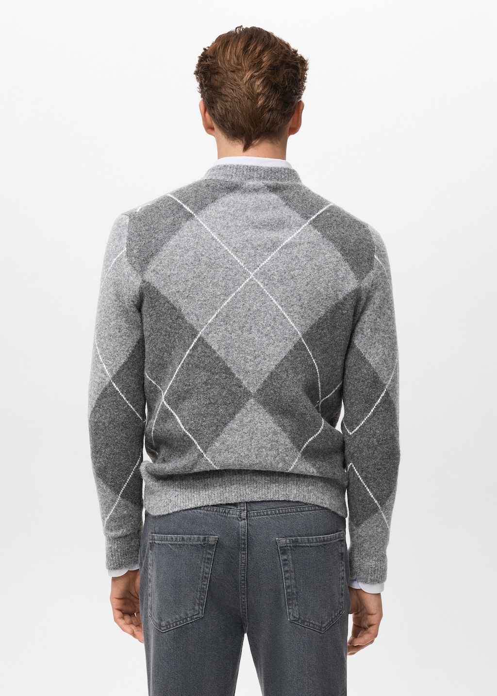 Argyle knit sweater