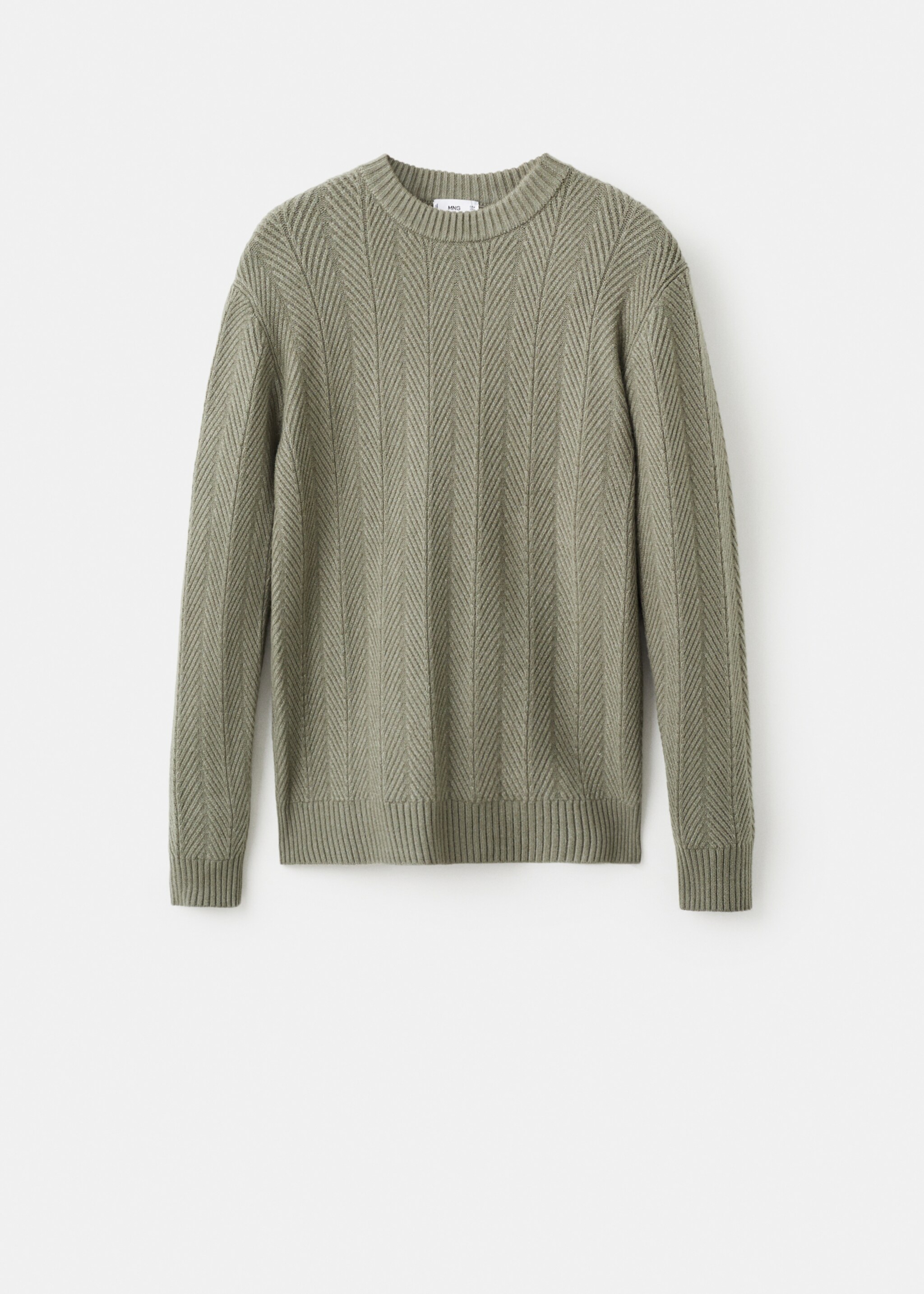 Herringbone structured sweater - Article without model, Pastel Green. Ref: 17017904-00.