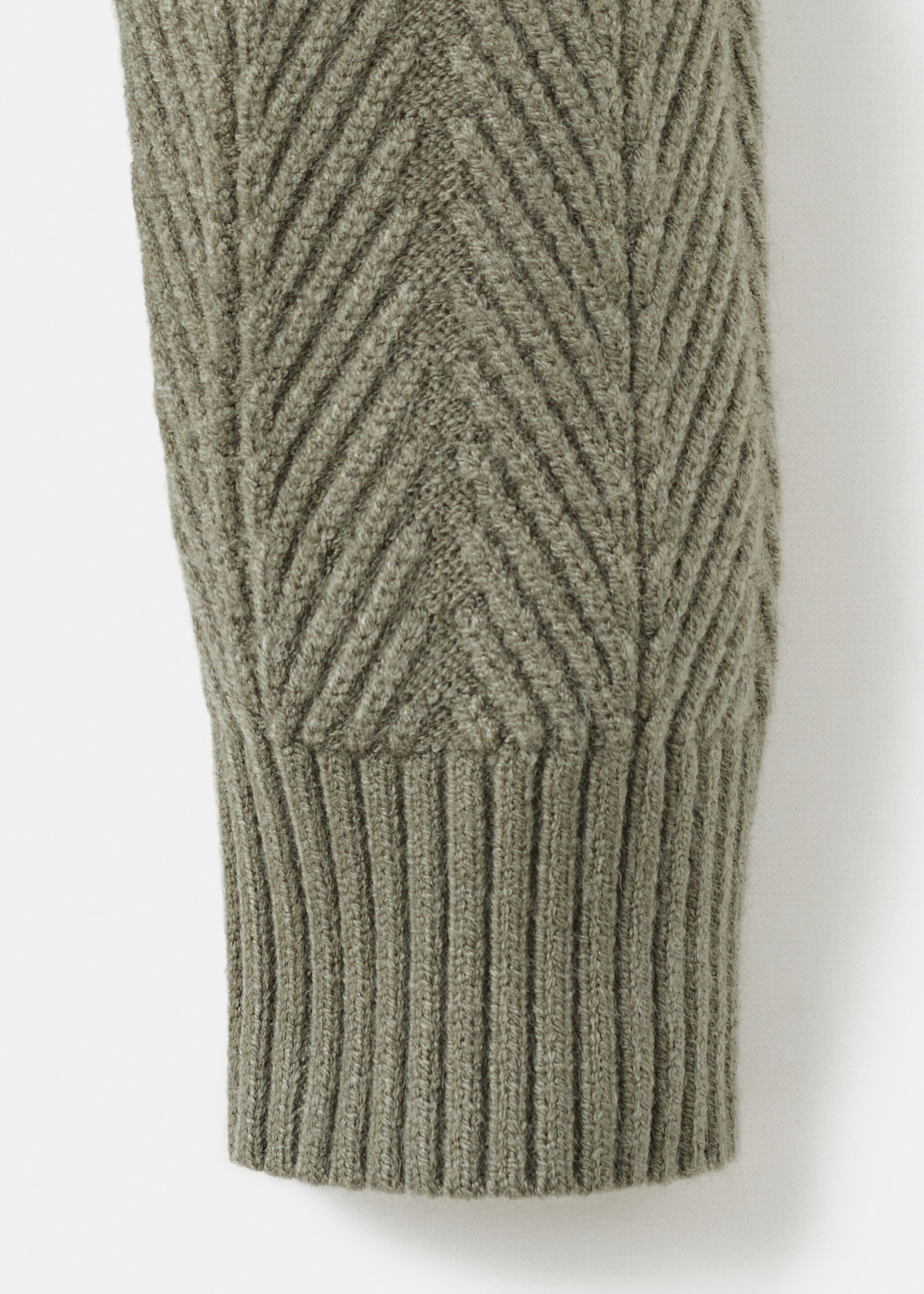 Herringbone structured sweater - Details of the article 8, Pastel Green. Ref: 17017904-00.