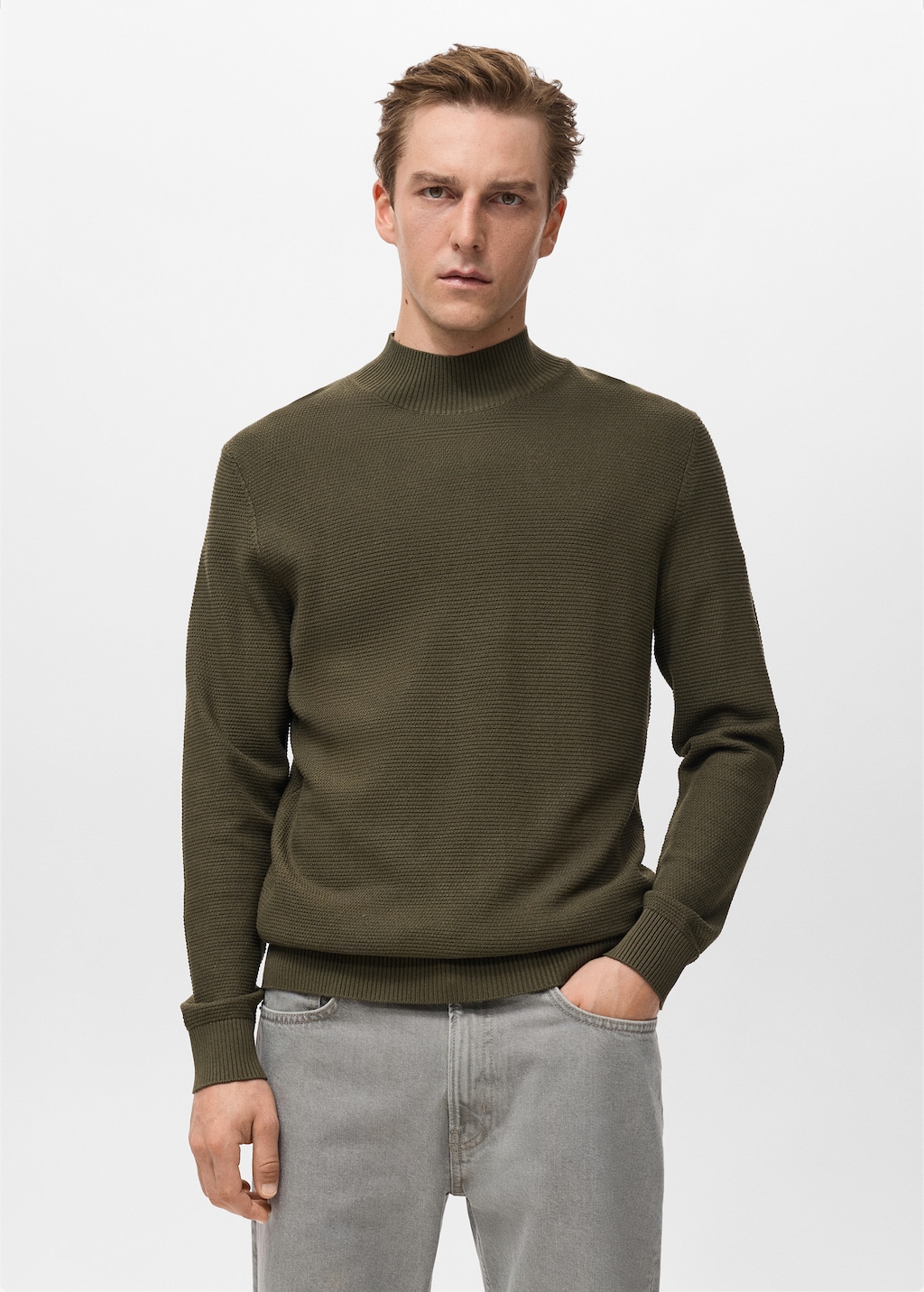 Structured perkins-neck sweater