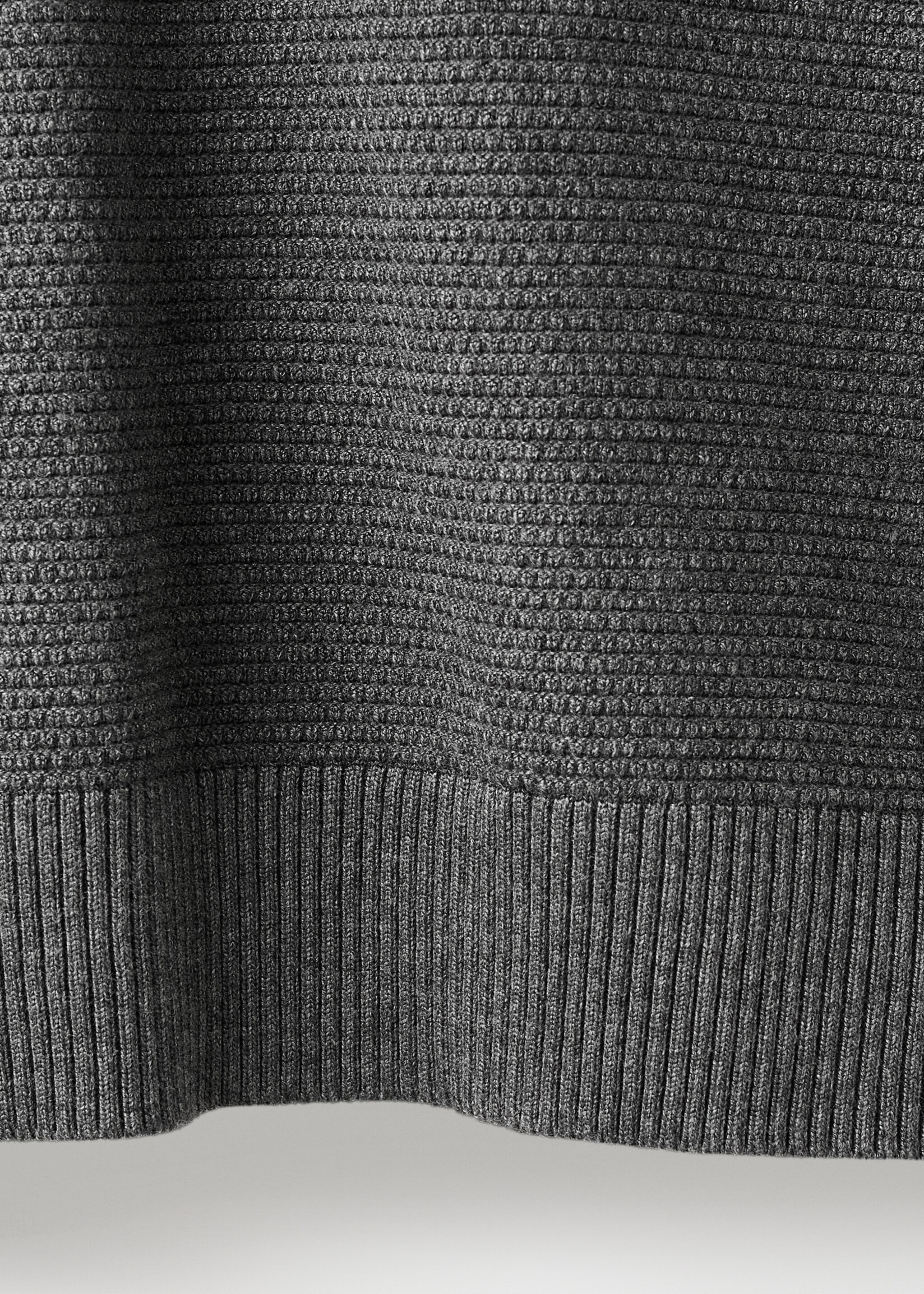 Svetr s výstřihem perkins a se strukturou - Detail zboží 0, Tmavě šedá vigore. Ref: 17017906-00.