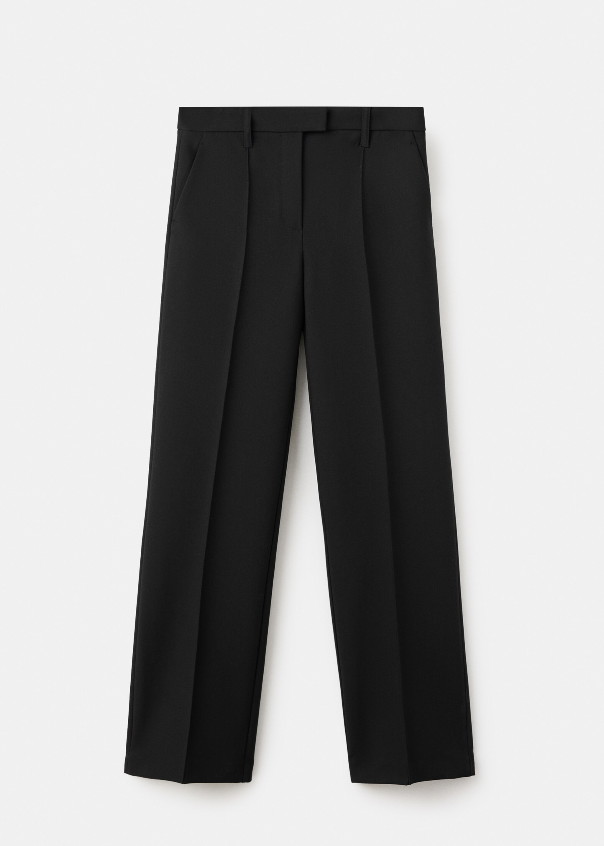Seam-detail straight-fit trousers - Article without model, Black. Ref: 17017913-00.