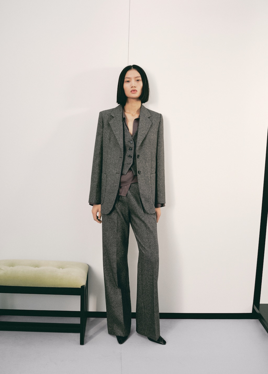 Speckled wool trousers