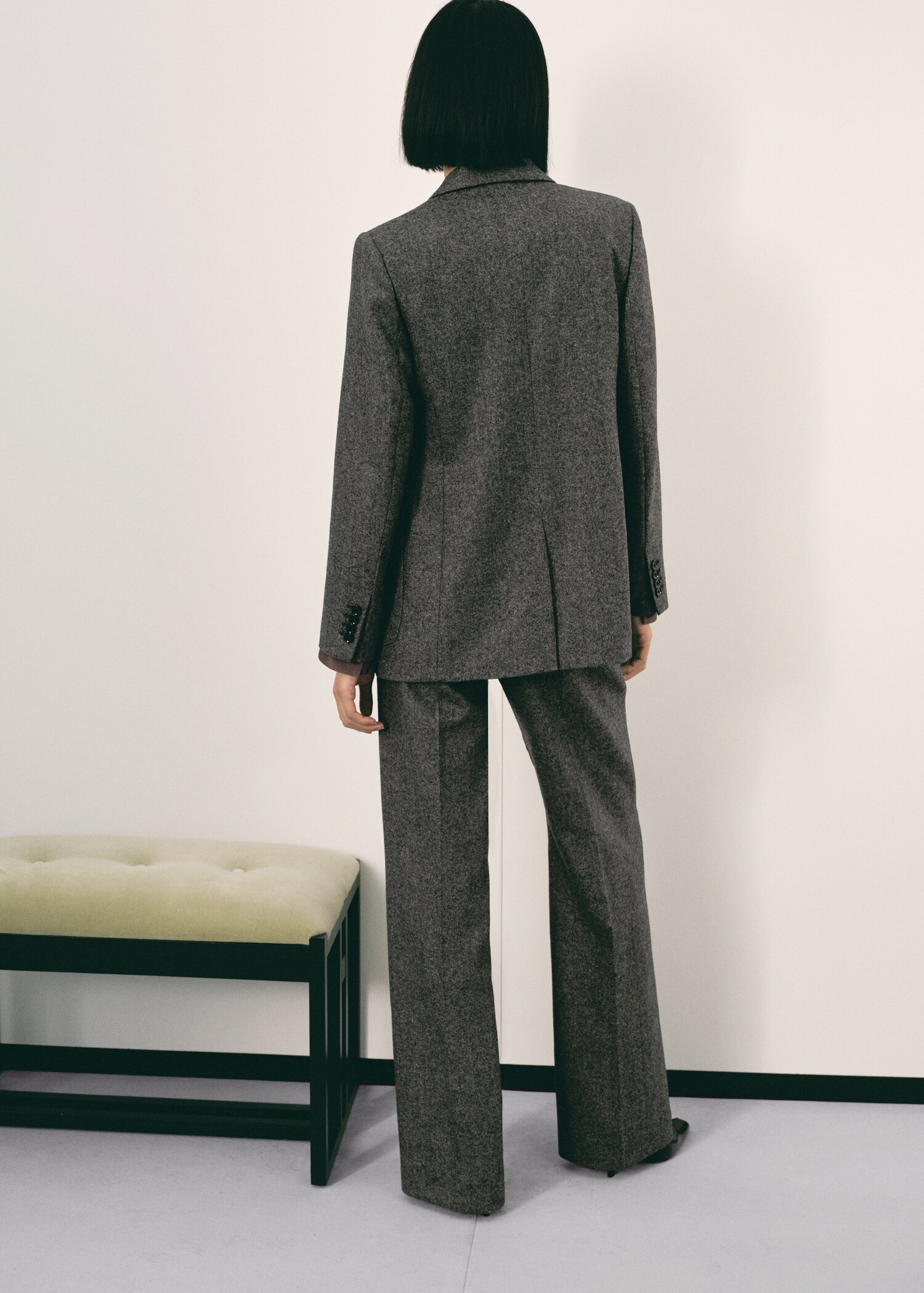 Speckled wool trousers - Reverse of the article