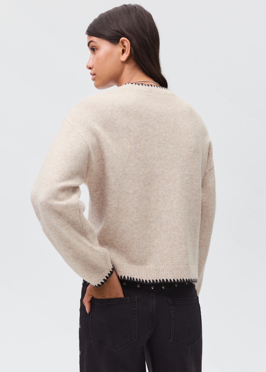 Knit embroidered sweater