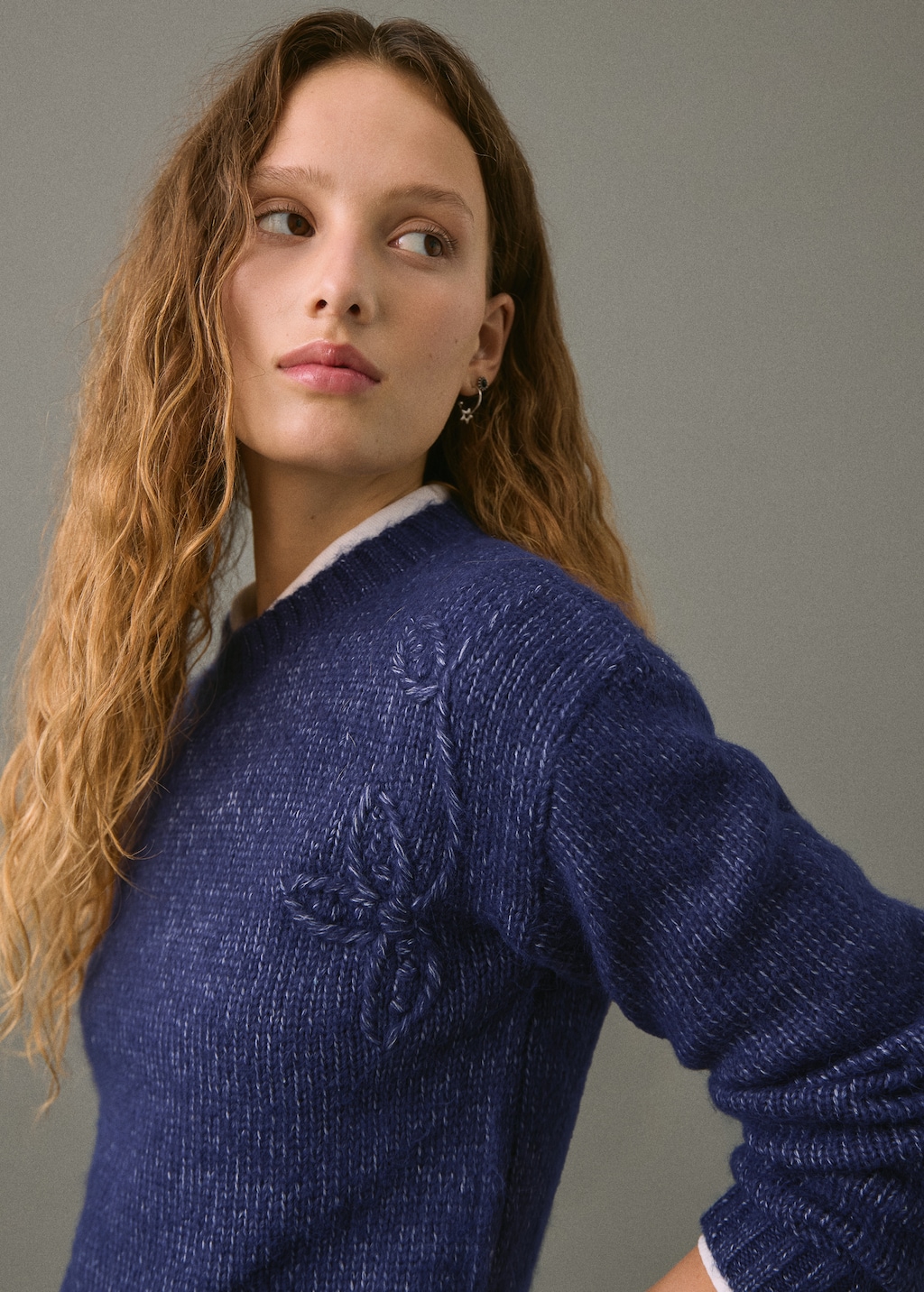 Knit embroidered sweater