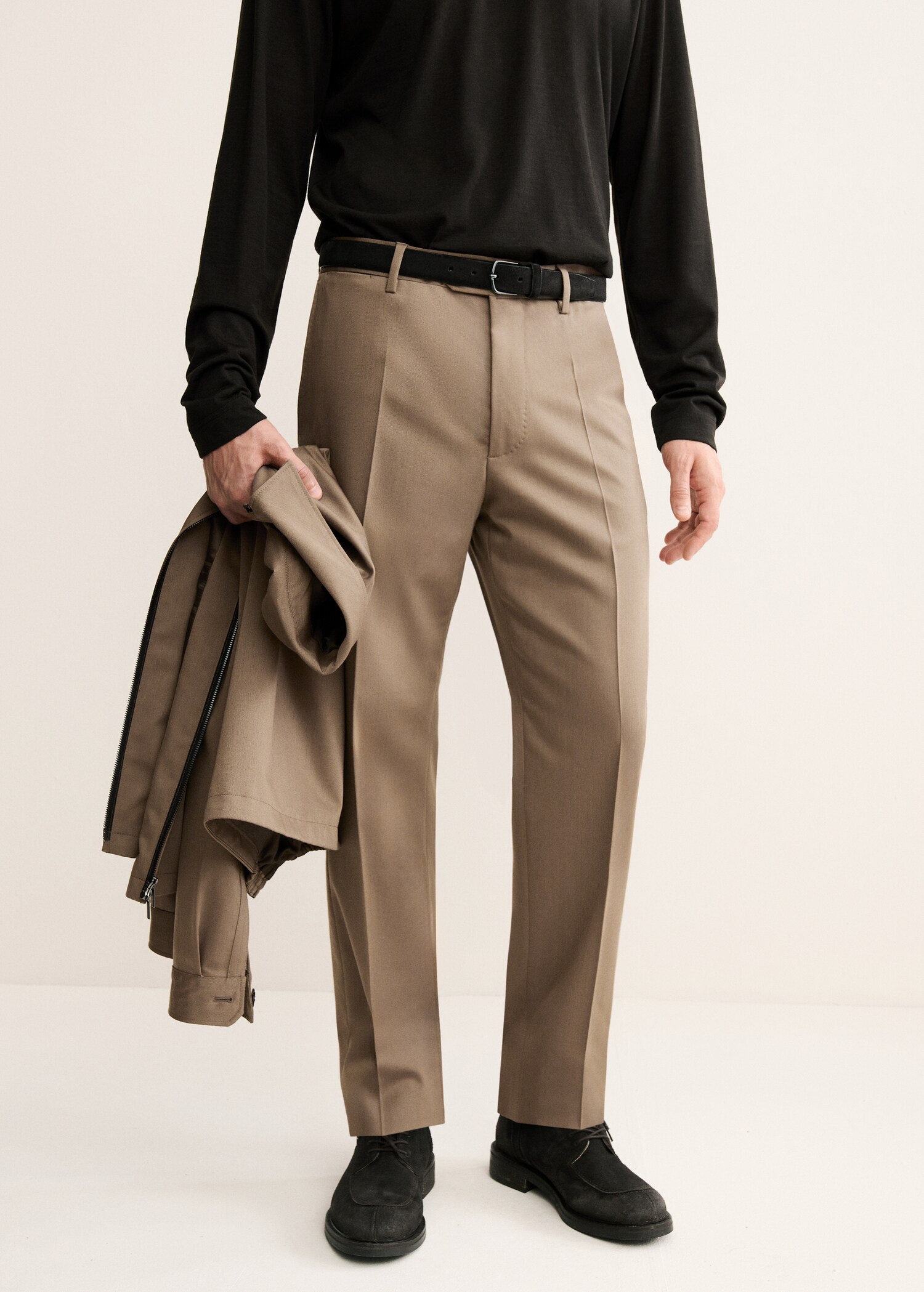 100% virgin wool pleated trousers - Medium plane
