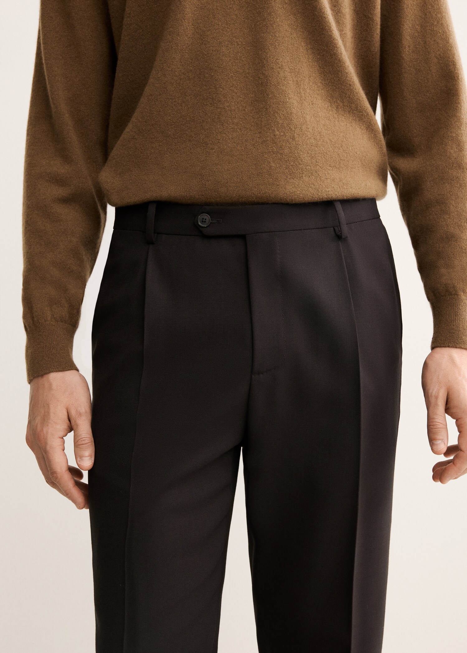 100% Italian virgin wool flannel suit trousers - Details of the article 1
