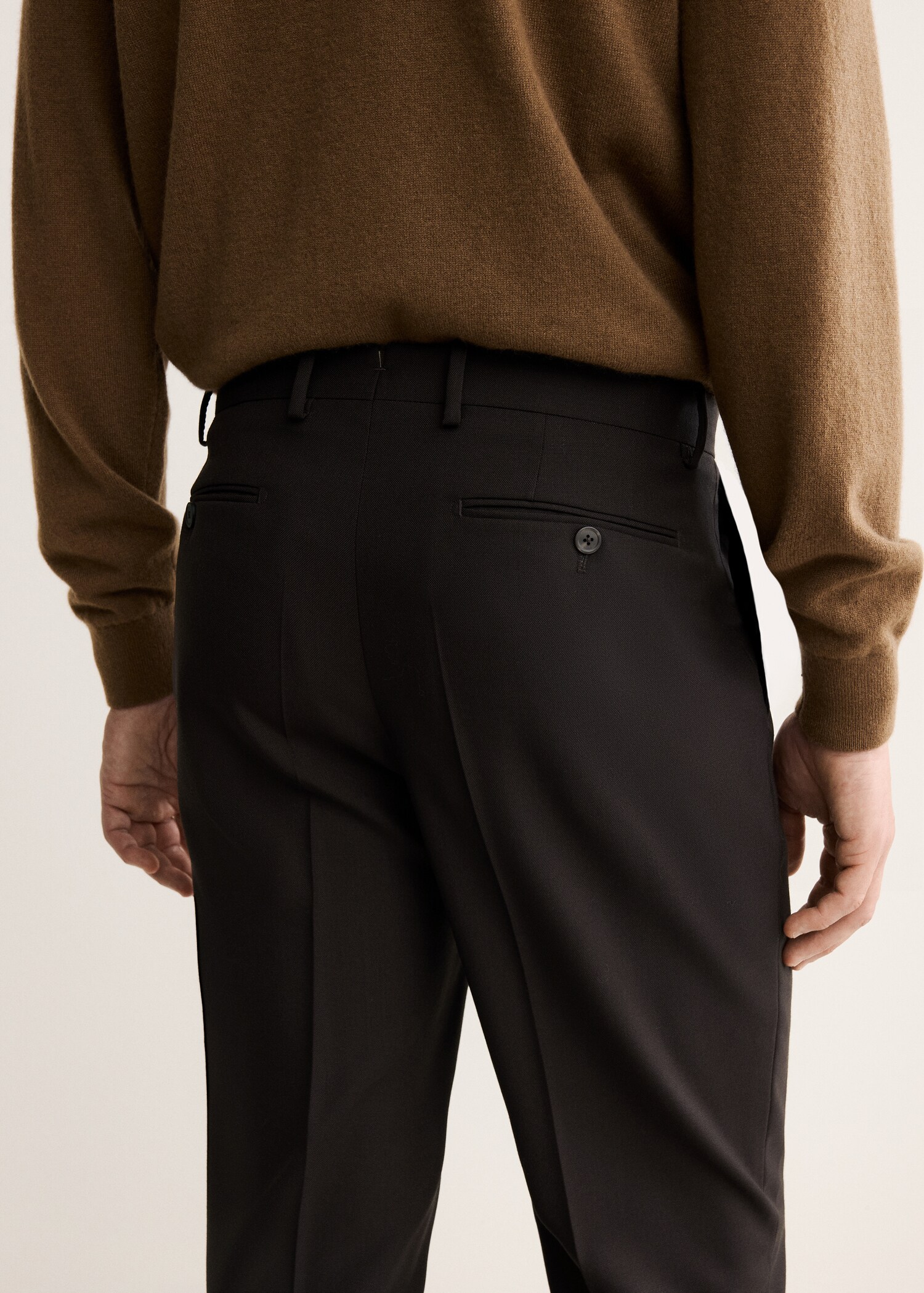 100% Italian virgin wool flannel suit trousers - Details of the article 6