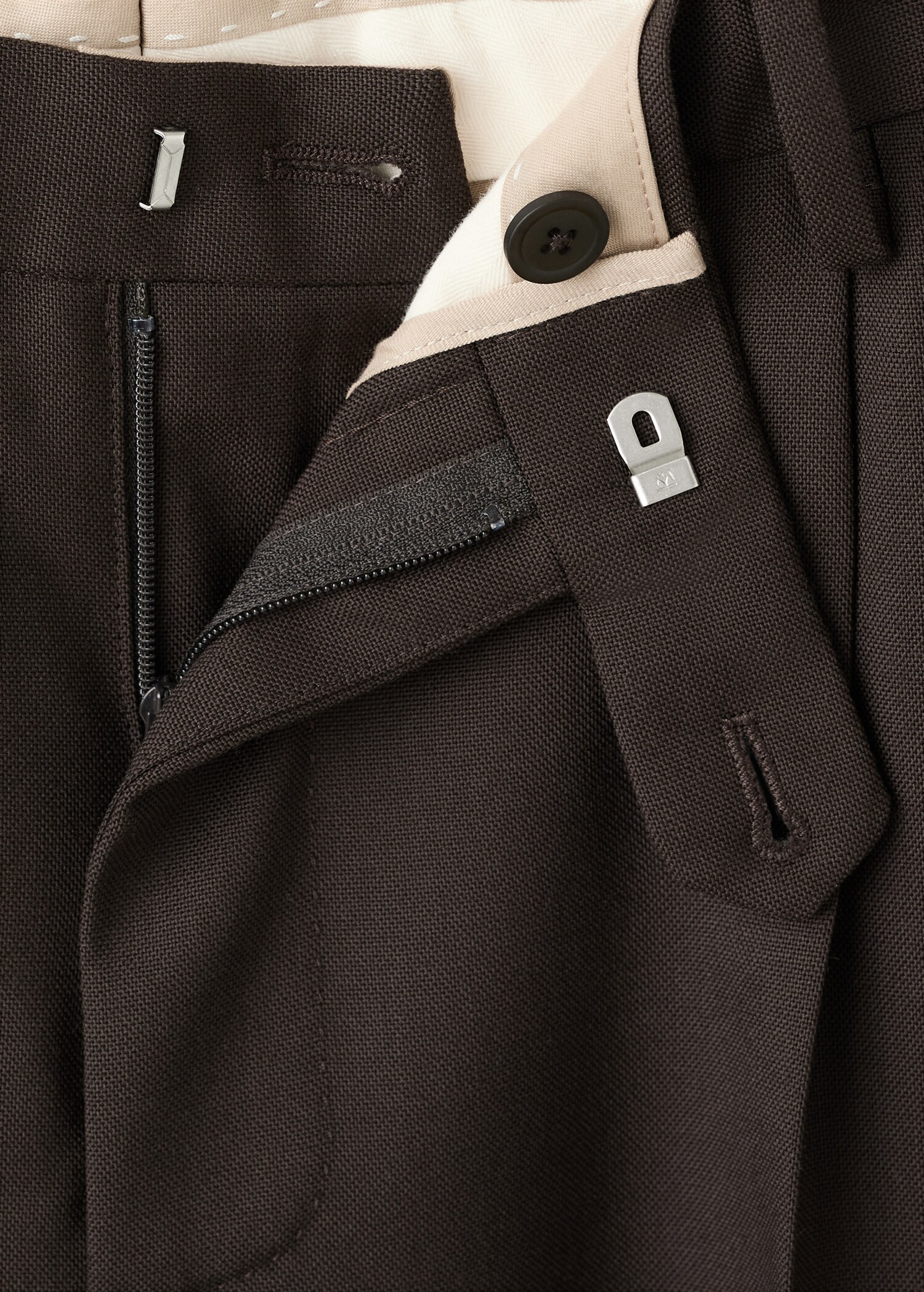 100% Italian virgin wool flannel suit trousers - Details of the article 8
