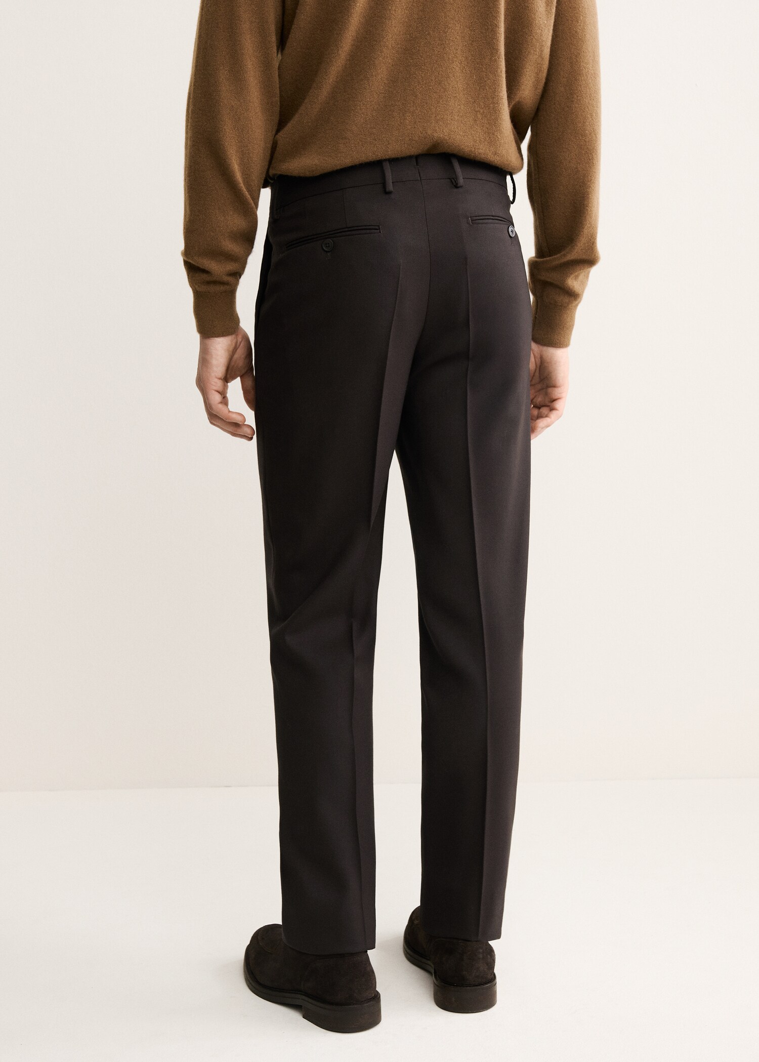 100% Italian virgin wool flannel suit trousers - Reverse of the article