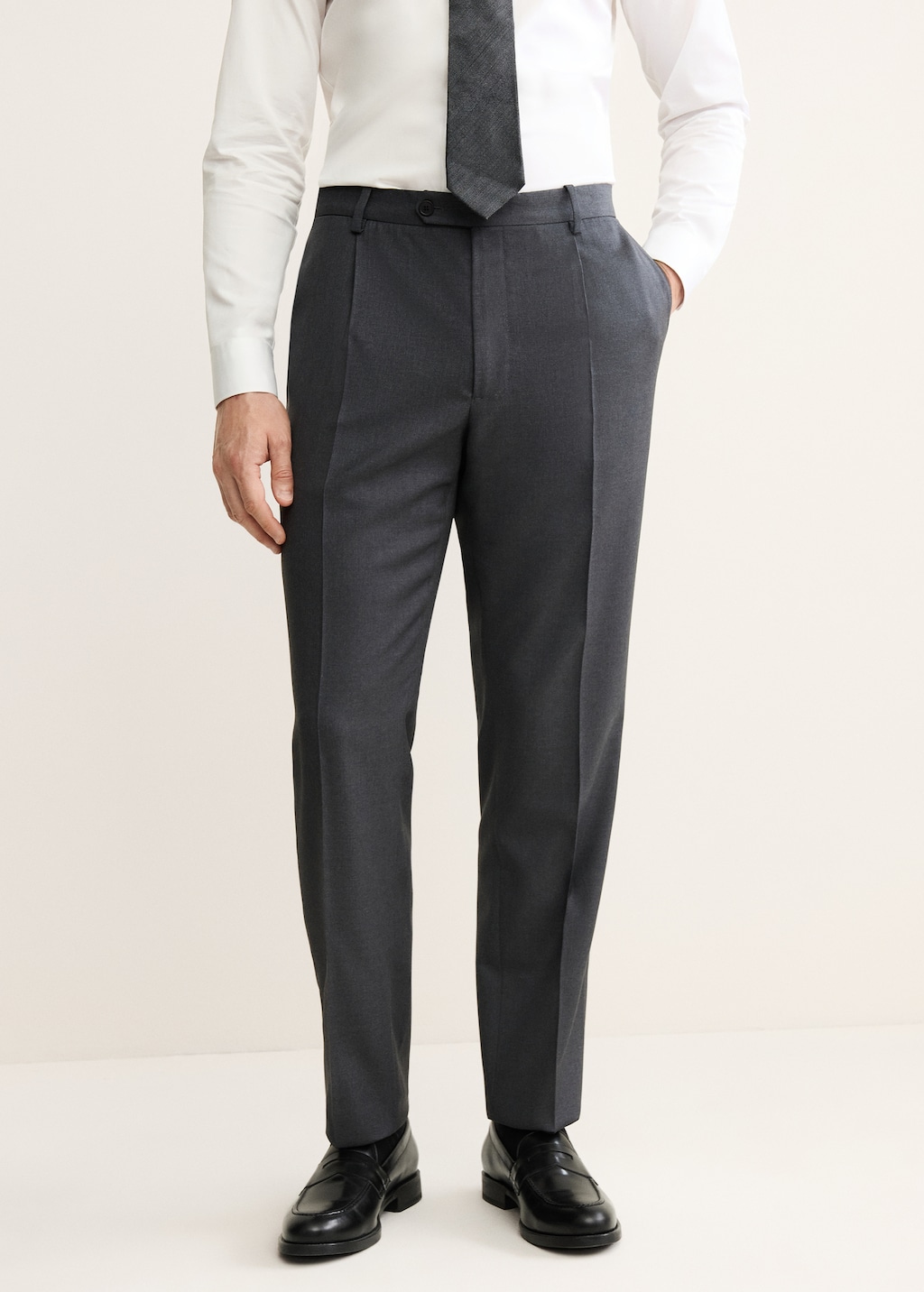 100% Italian virgin wool flannel suit pants