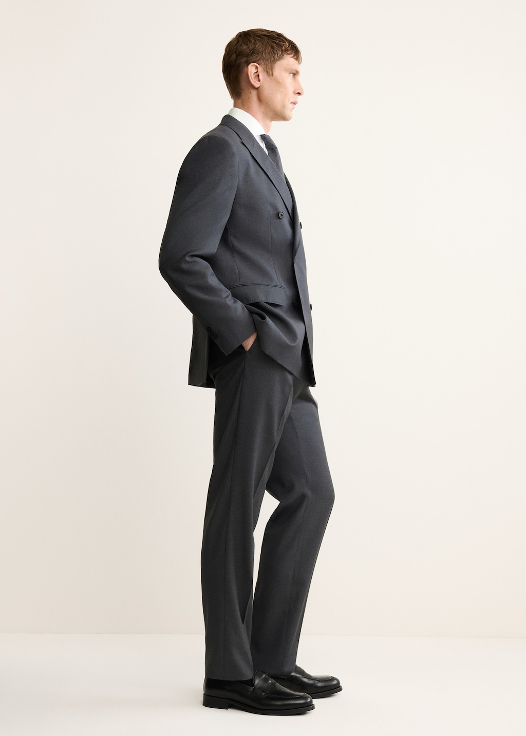 100% Italian virgin wool flannel suit pants