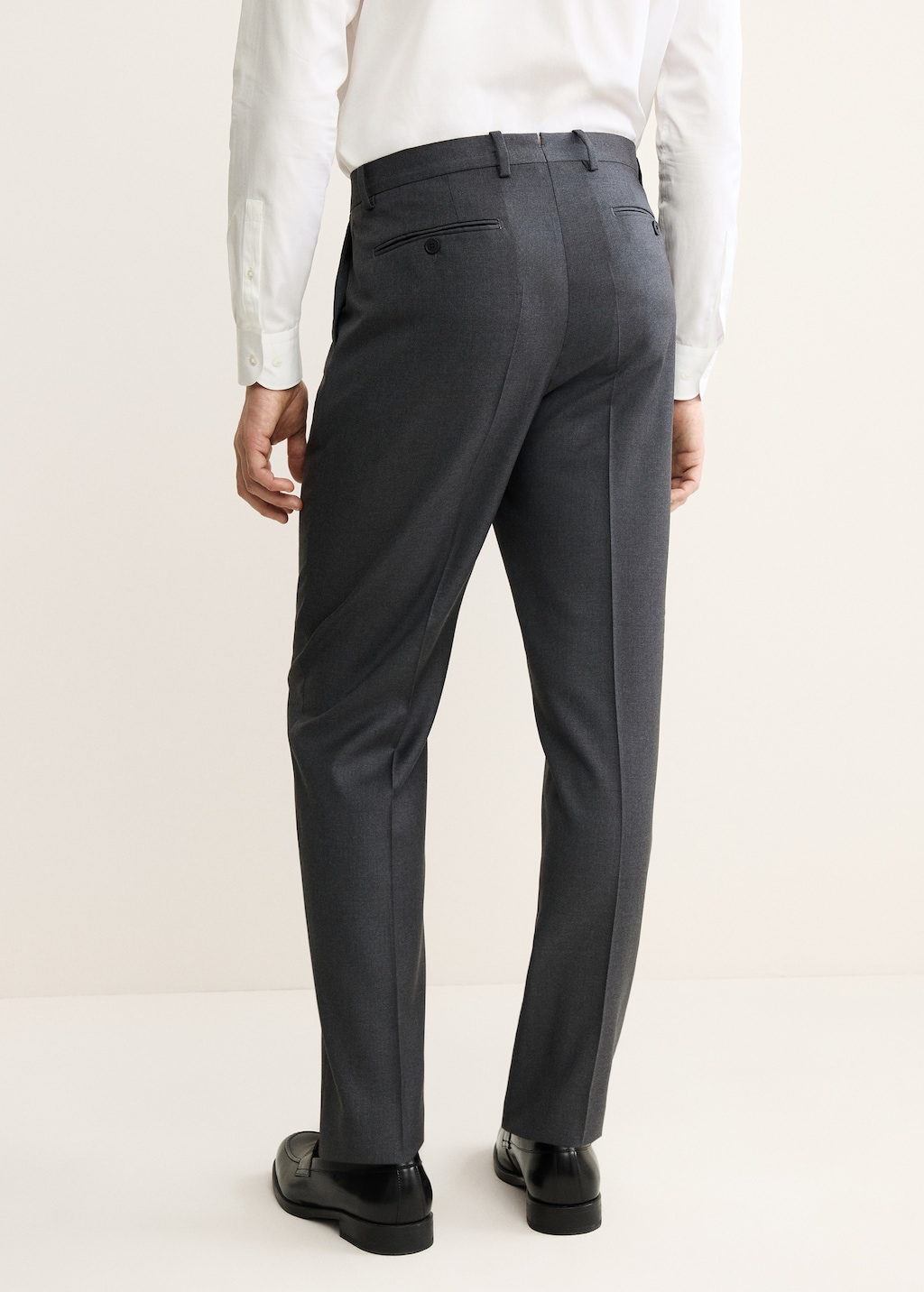 100% Italian virgin wool flannel suit pants