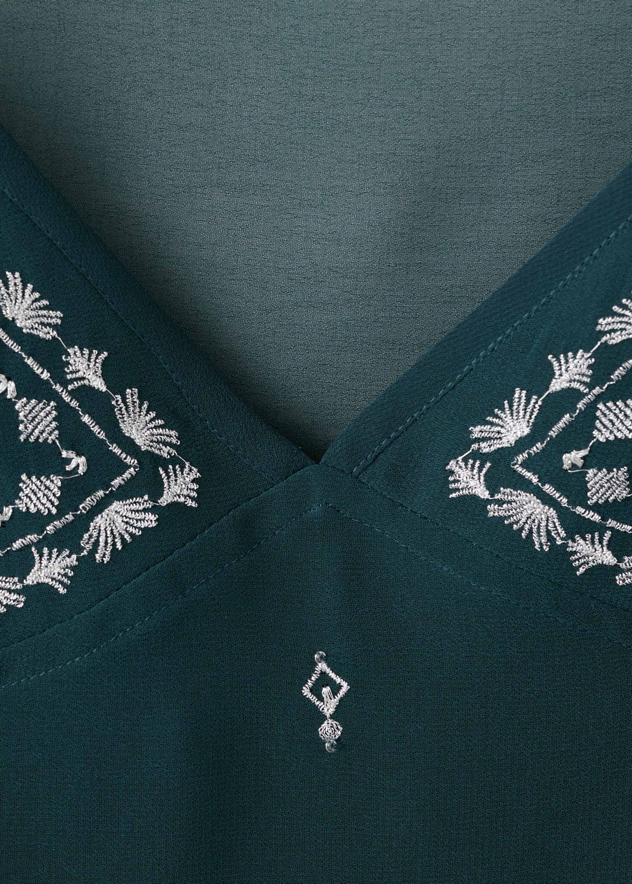 Top brodé perles - Détail de l'article 8, Vert. Ref: 17018276-00.