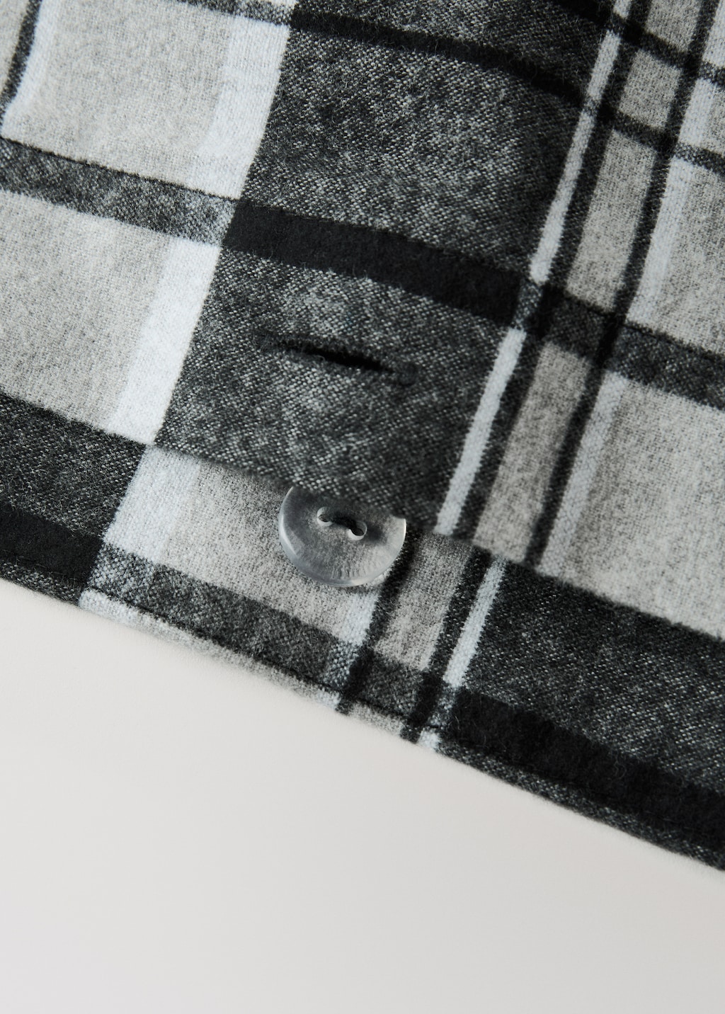 Cotton flannel duvet cover with melange threads and check print for 180/200 cm bed