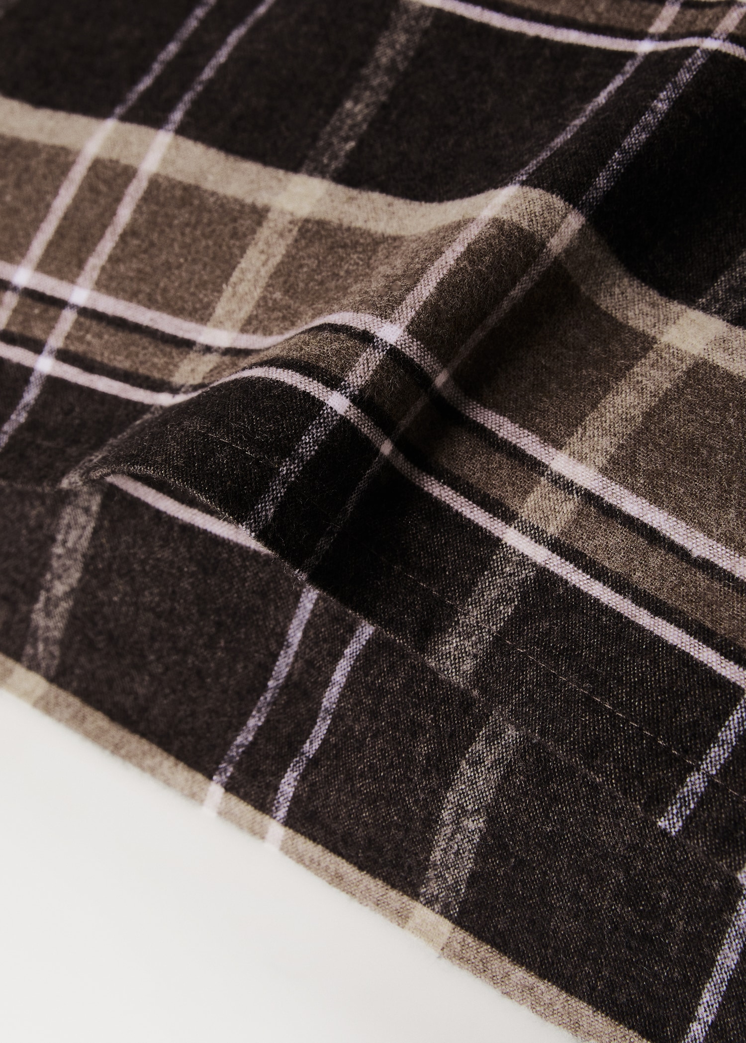 Flannel cotton melange-yarn pillowcase with check pattern 60x60 cm - Details of the article 3
