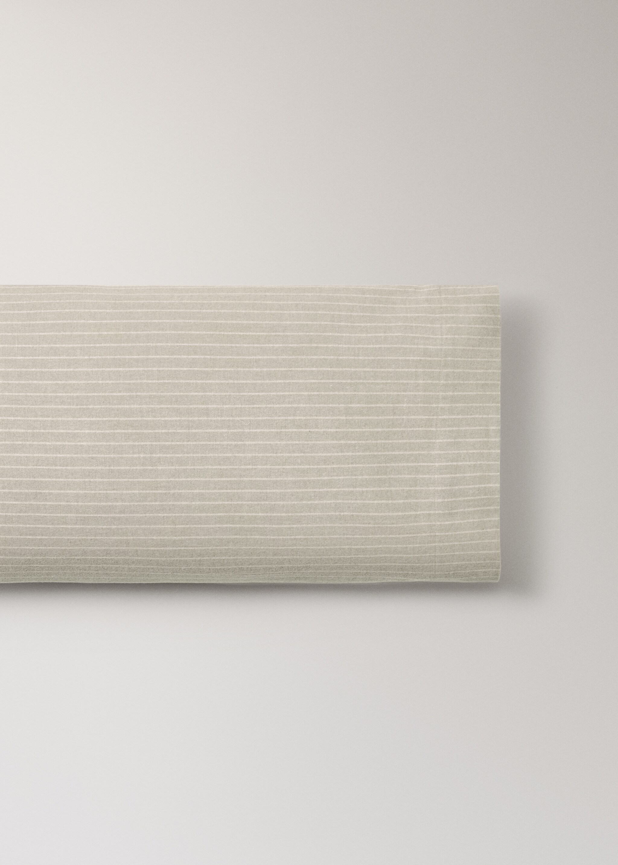 Melange cotton flannel pillowcase with fine-striped yarn 45x110cm - Article without model, Beige. Ref: 17018281-00.