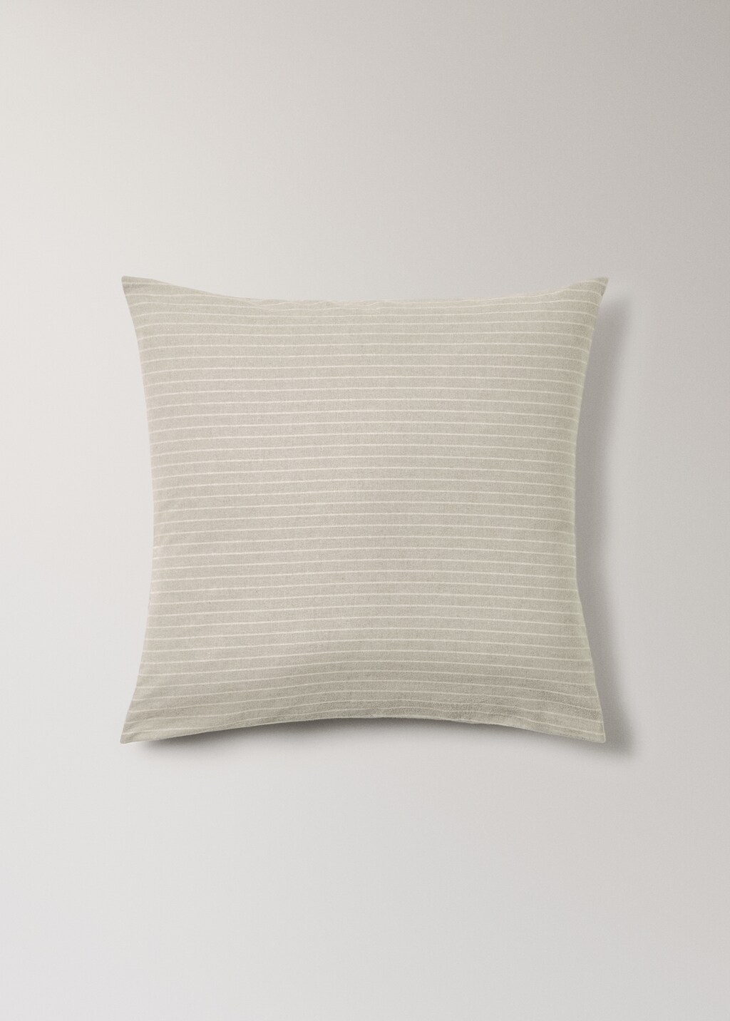 Melange cotton flannel pillowcase with fine-striped yarn 60x60cm