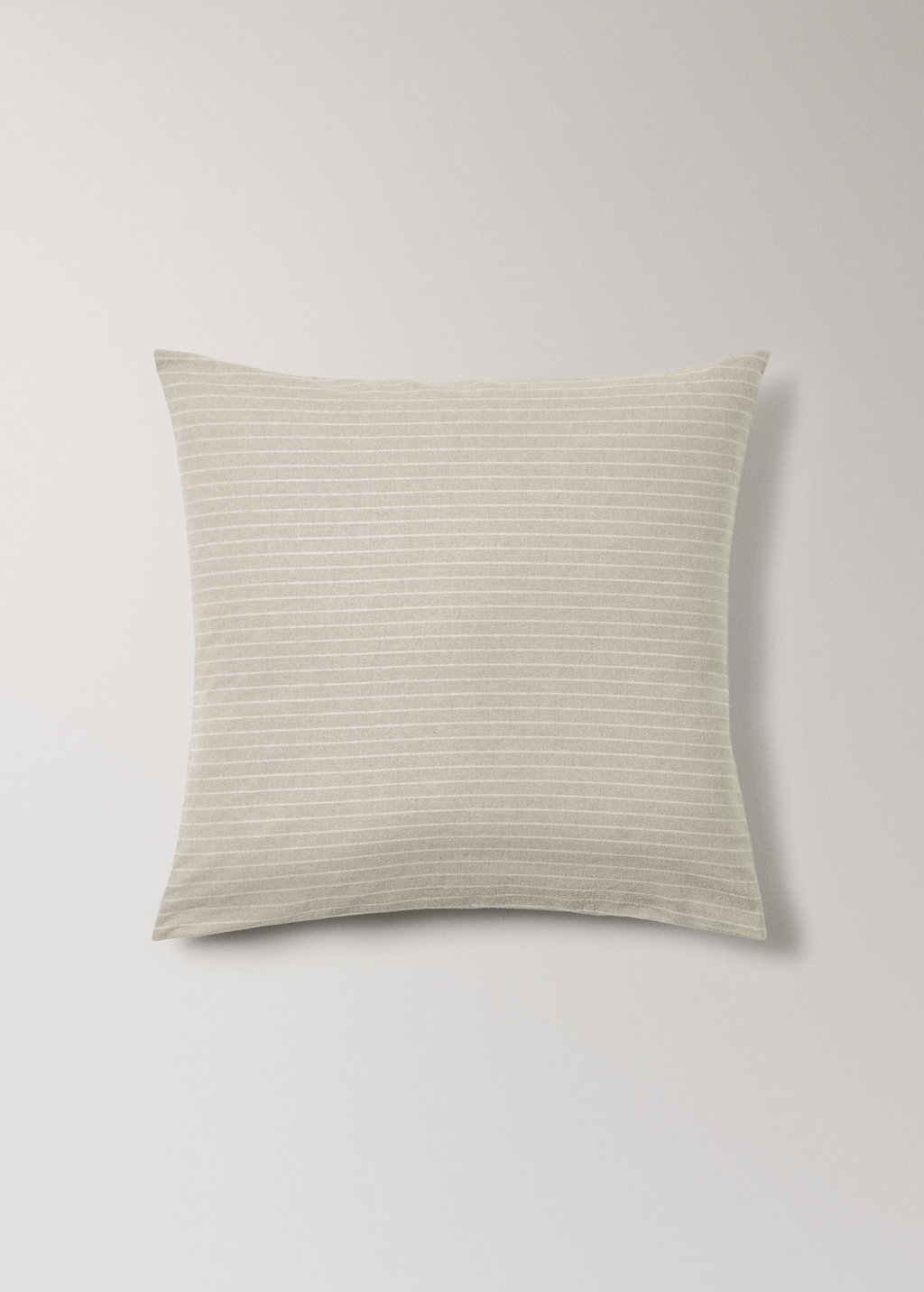 Melange cotton flannel pillowcase with fine-striped yarn 60x60cm