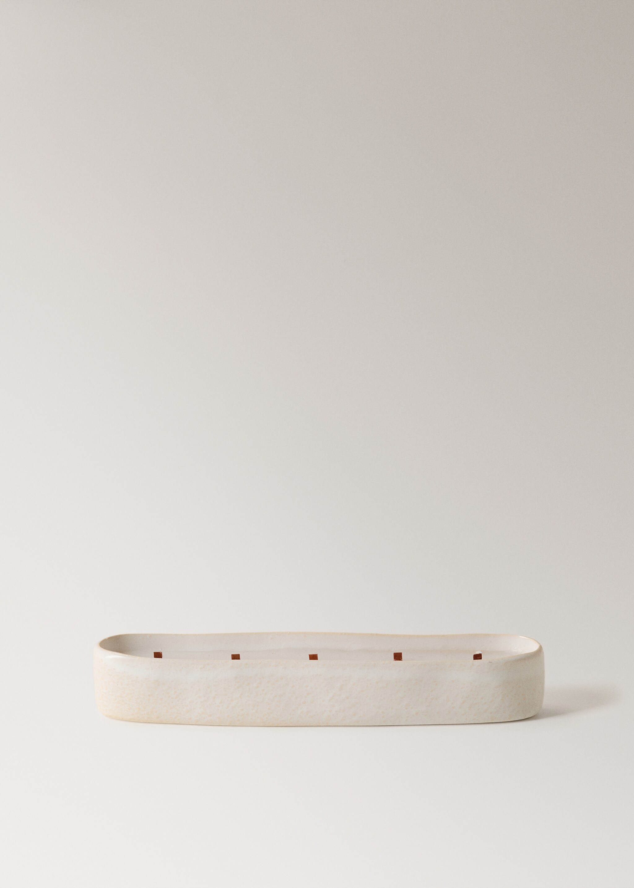 Decorative ceramic candle - Article without model, Ecru. Ref: 17018293-00.