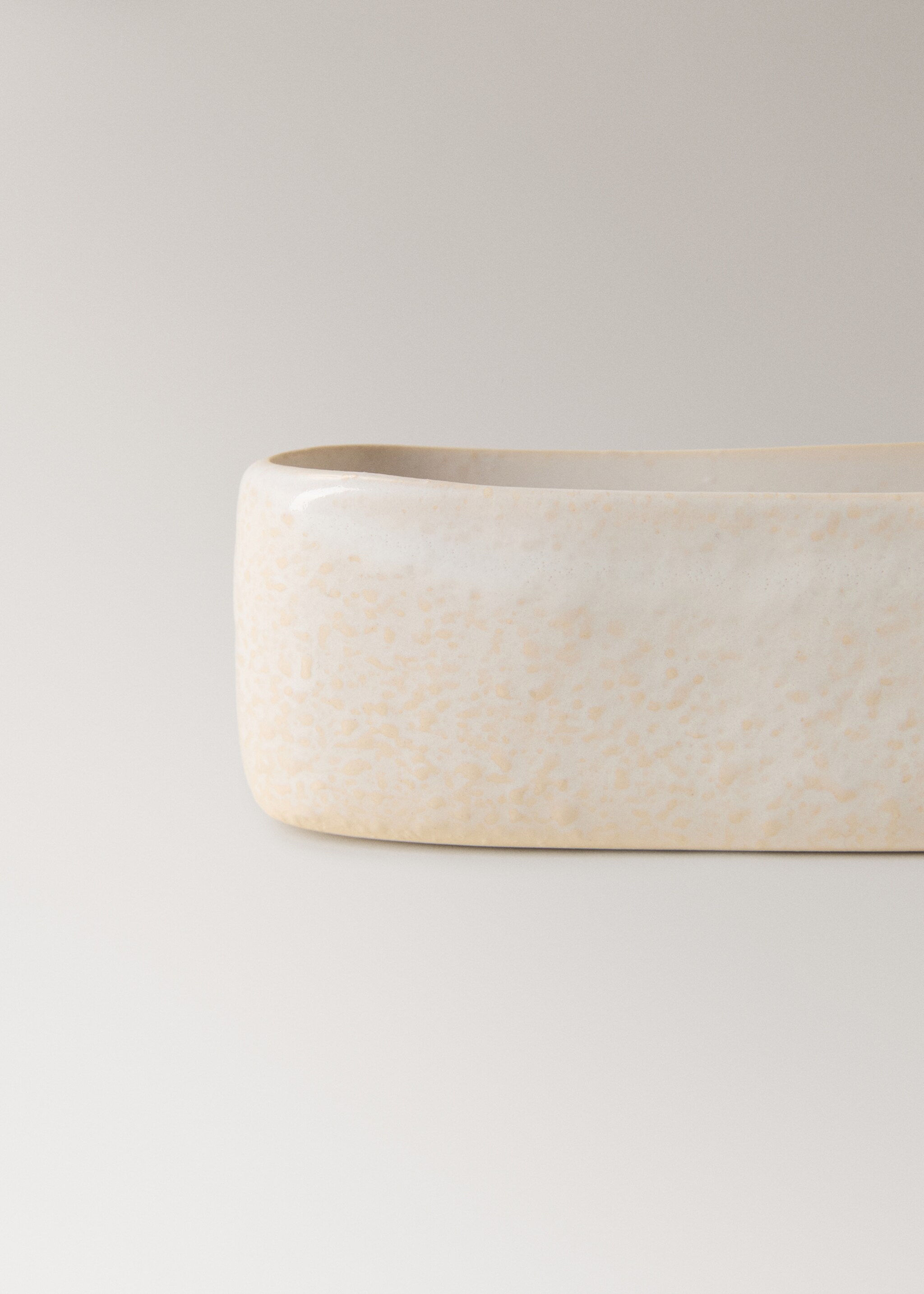 Decorative ceramic candle - Details of the article 2, Ecru. Ref: 17018293-00.