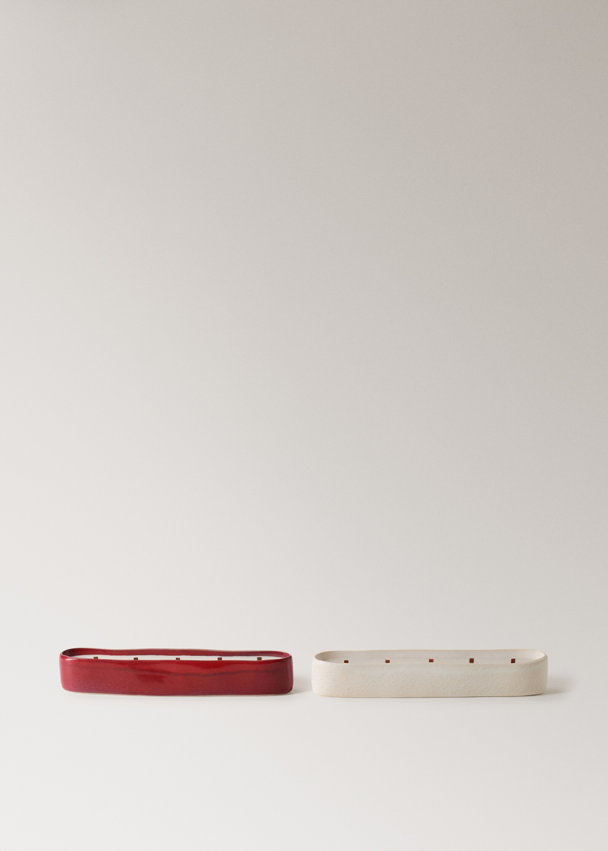 Decorative ceramic candle - Details of the article 3, Ecru. Ref: 17018293-00.