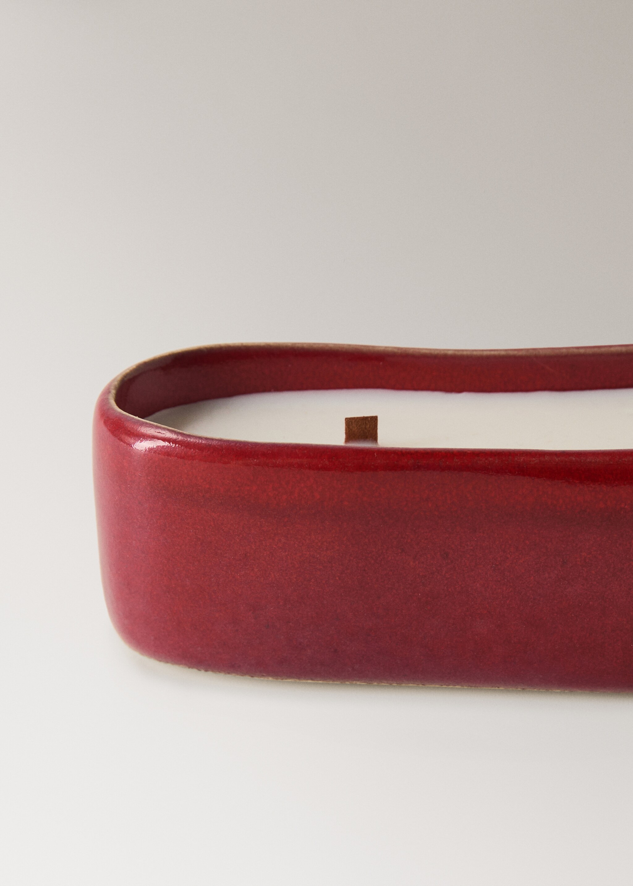 Decorative ceramic candle - Details of the article 2, Red. Ref: 17018293-00.