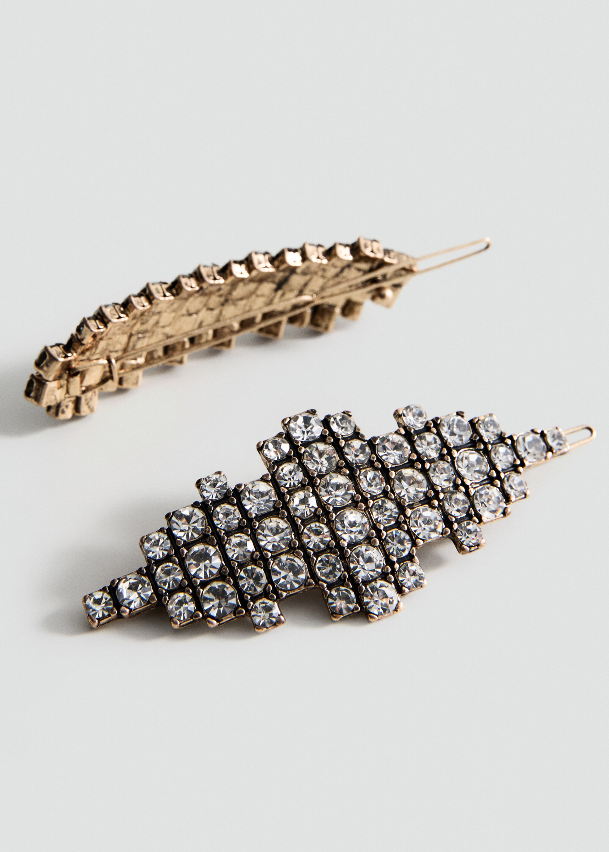 Pack of 2 crystal hair barrettes - Medium plane, Silver. Ref: 17018294-00.