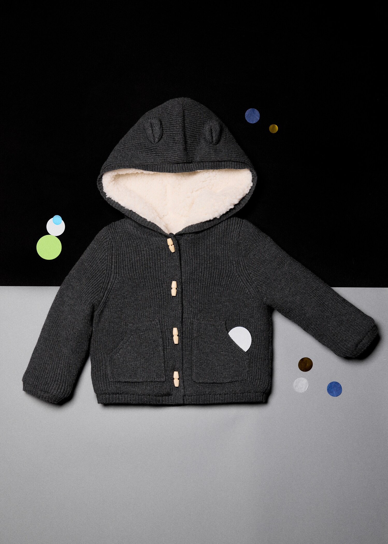Cardigan imitation mouton capuche - Détail de l'article 5