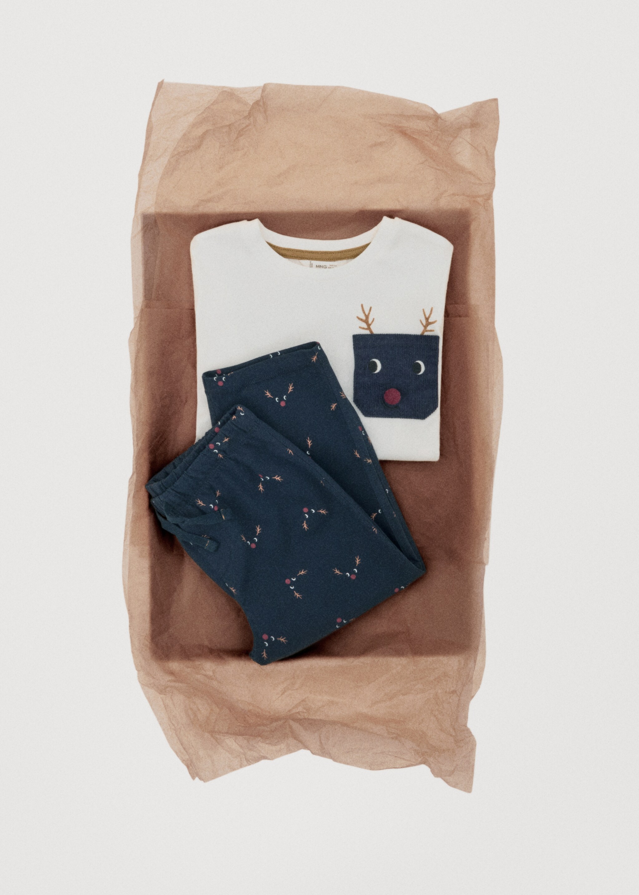Christmas long pyjamas - Details of the article 7, Navy. Ref: 17018639-00.