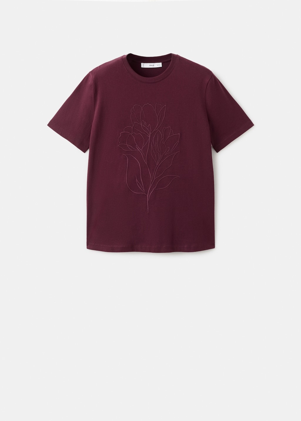 Floral-embroidered cotton t-shirt