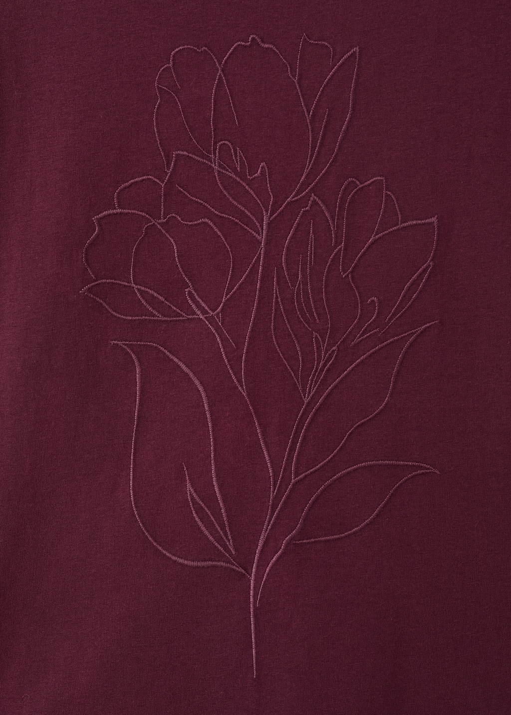 Floral-embroidered cotton t-shirt