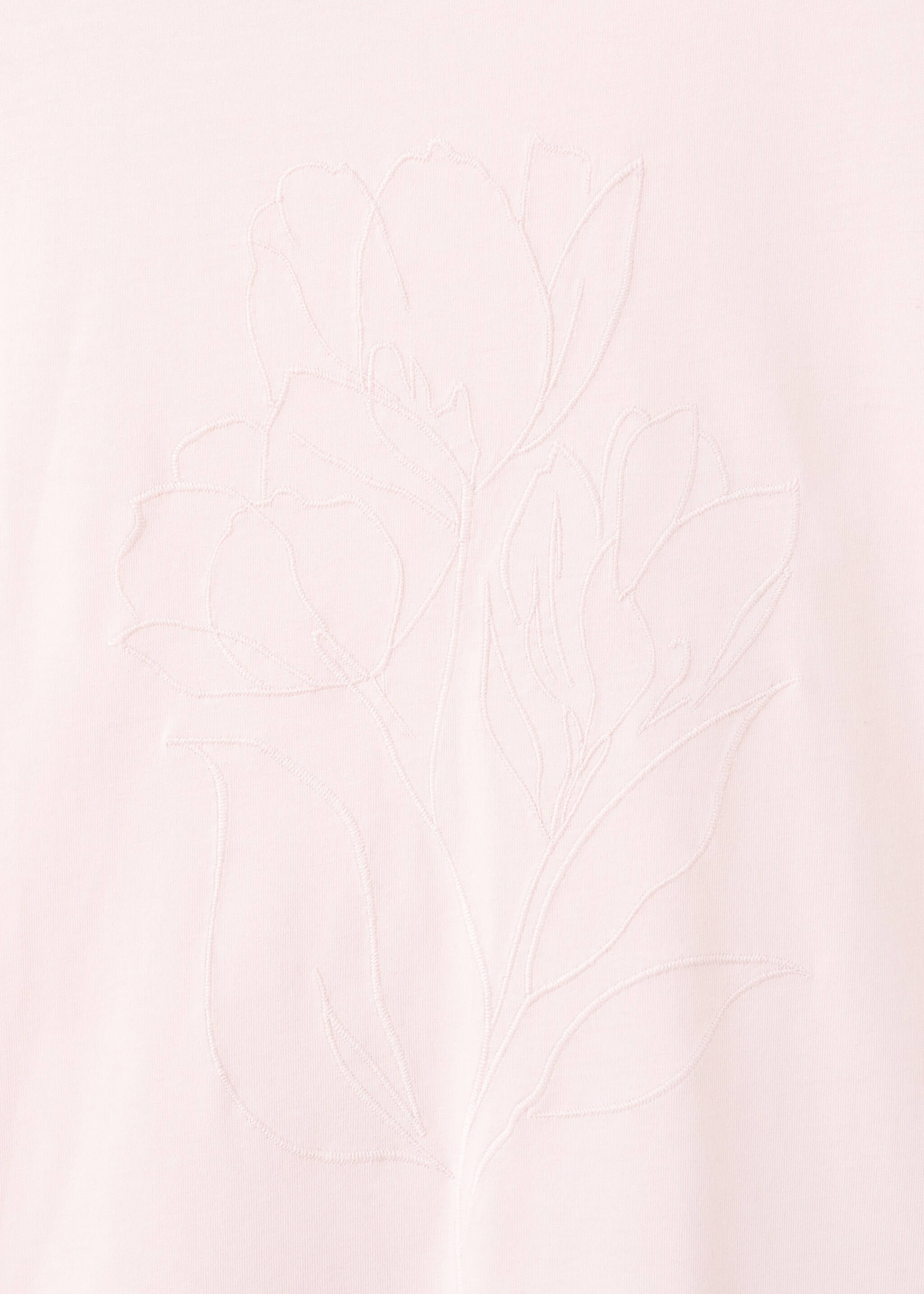 Samarreta cotó brodat floral - Detall de l'article 8, Rosa pastel. Ref: 17018641-00.