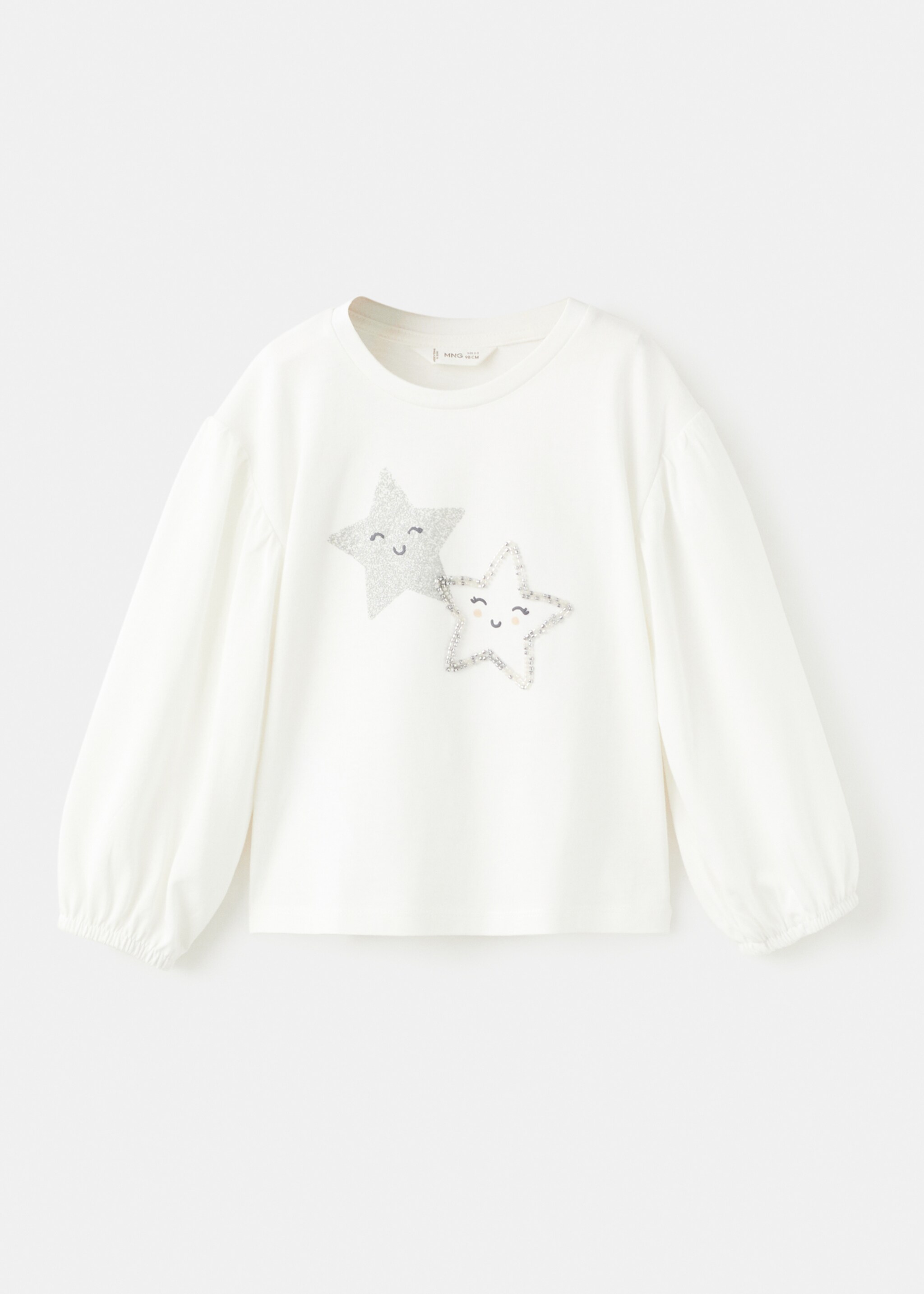 Stars cotton T-shirt - Товар без моделі, Брудно-білий. Ref: 17019097-00.
