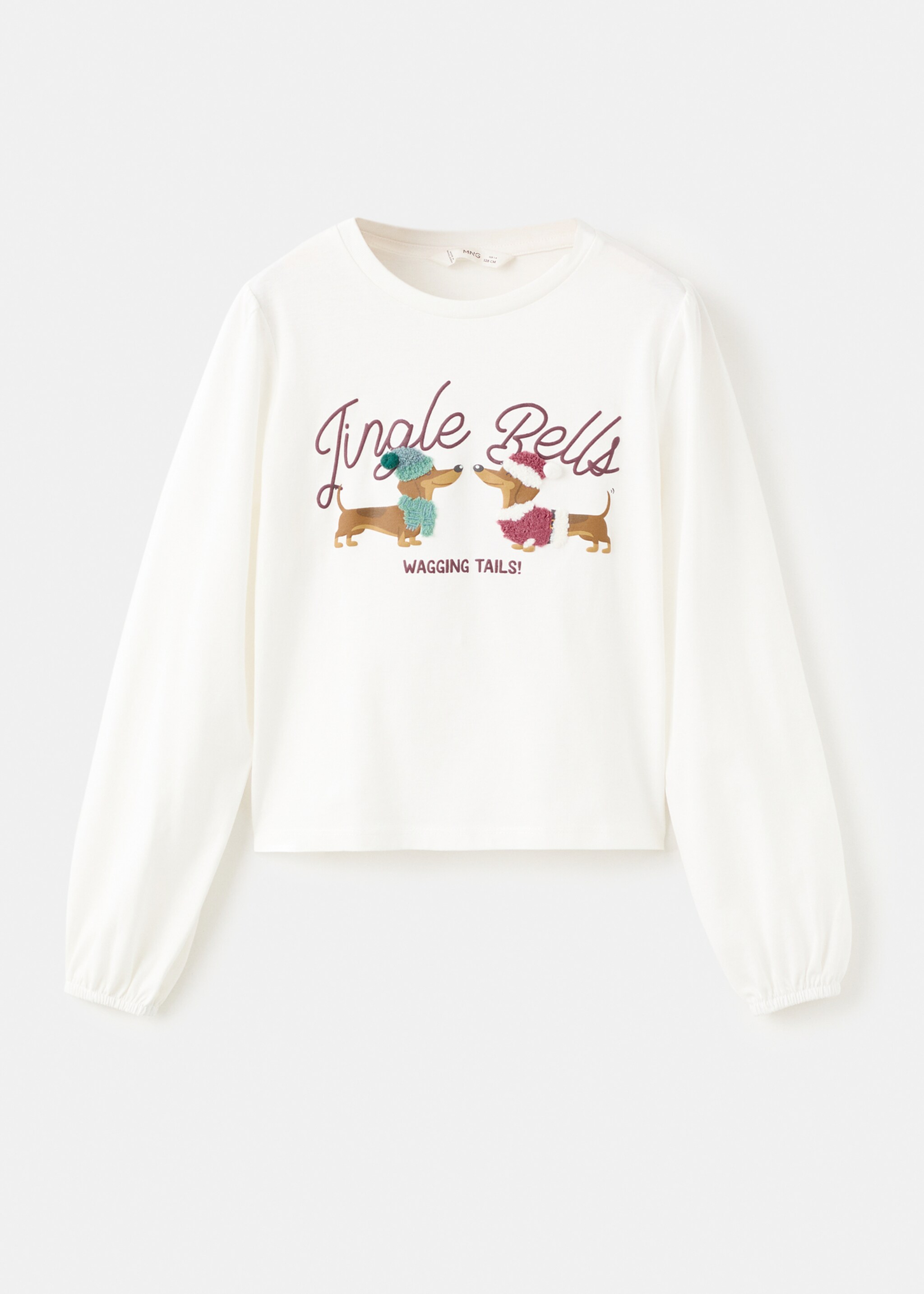 Christmas-print t-shirt - Article without model, Off White. Ref: 17019099-00.