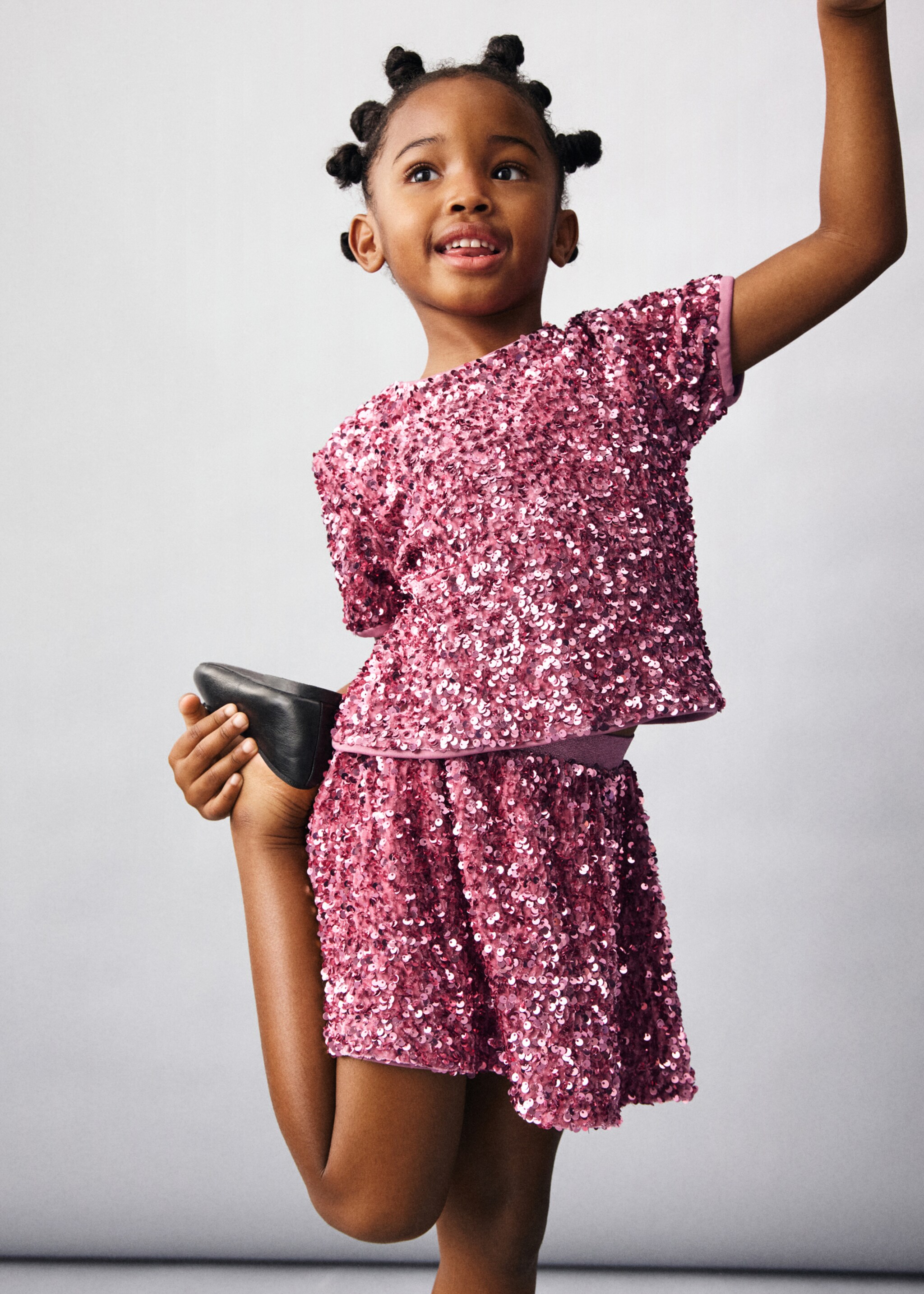 Bright sequined t-shirt - Medium plane, Pink. Ref: 17019100-00.