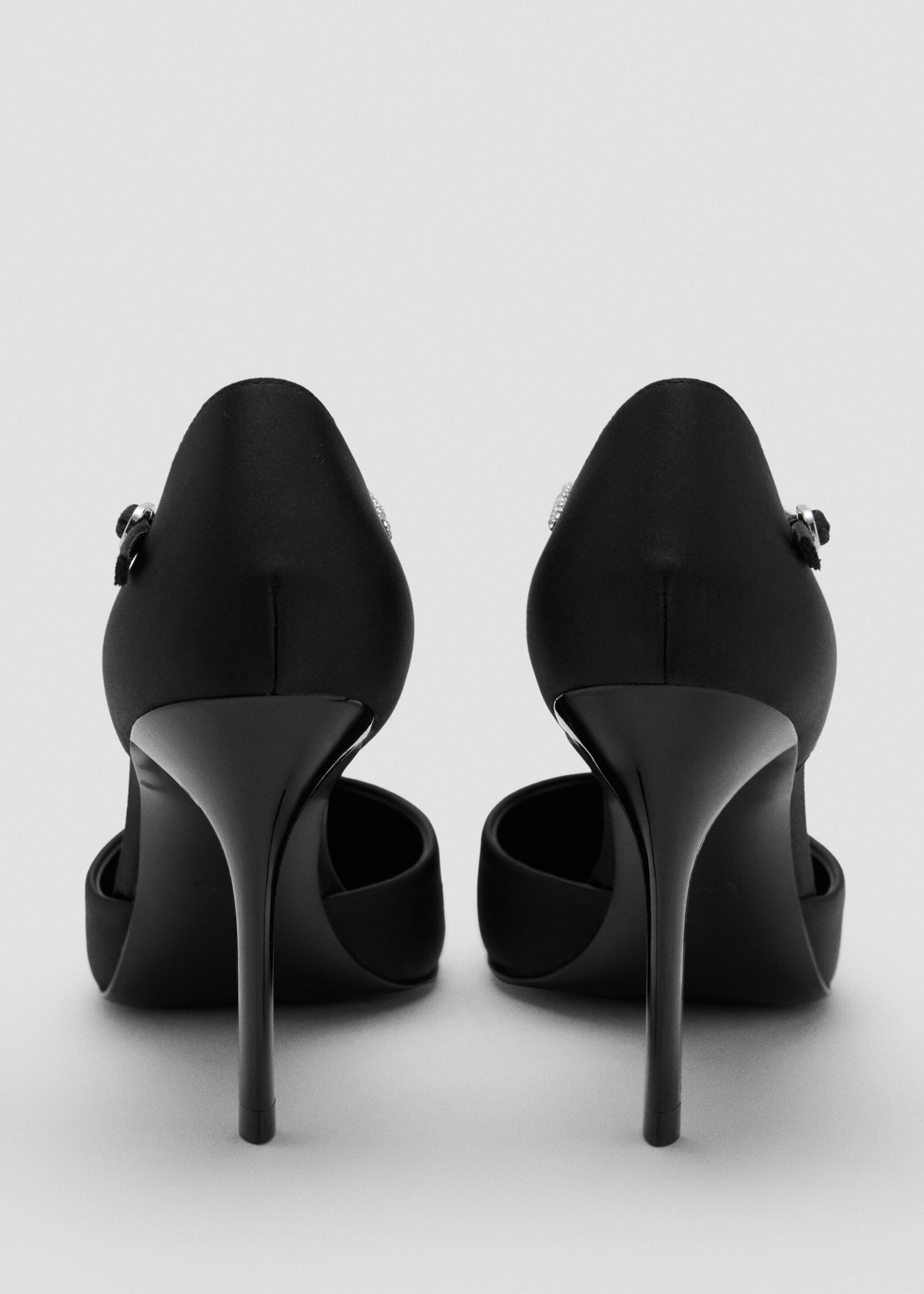 Strappy heel with strass - Details of the article 2, Black. Ref: 17019101-00.