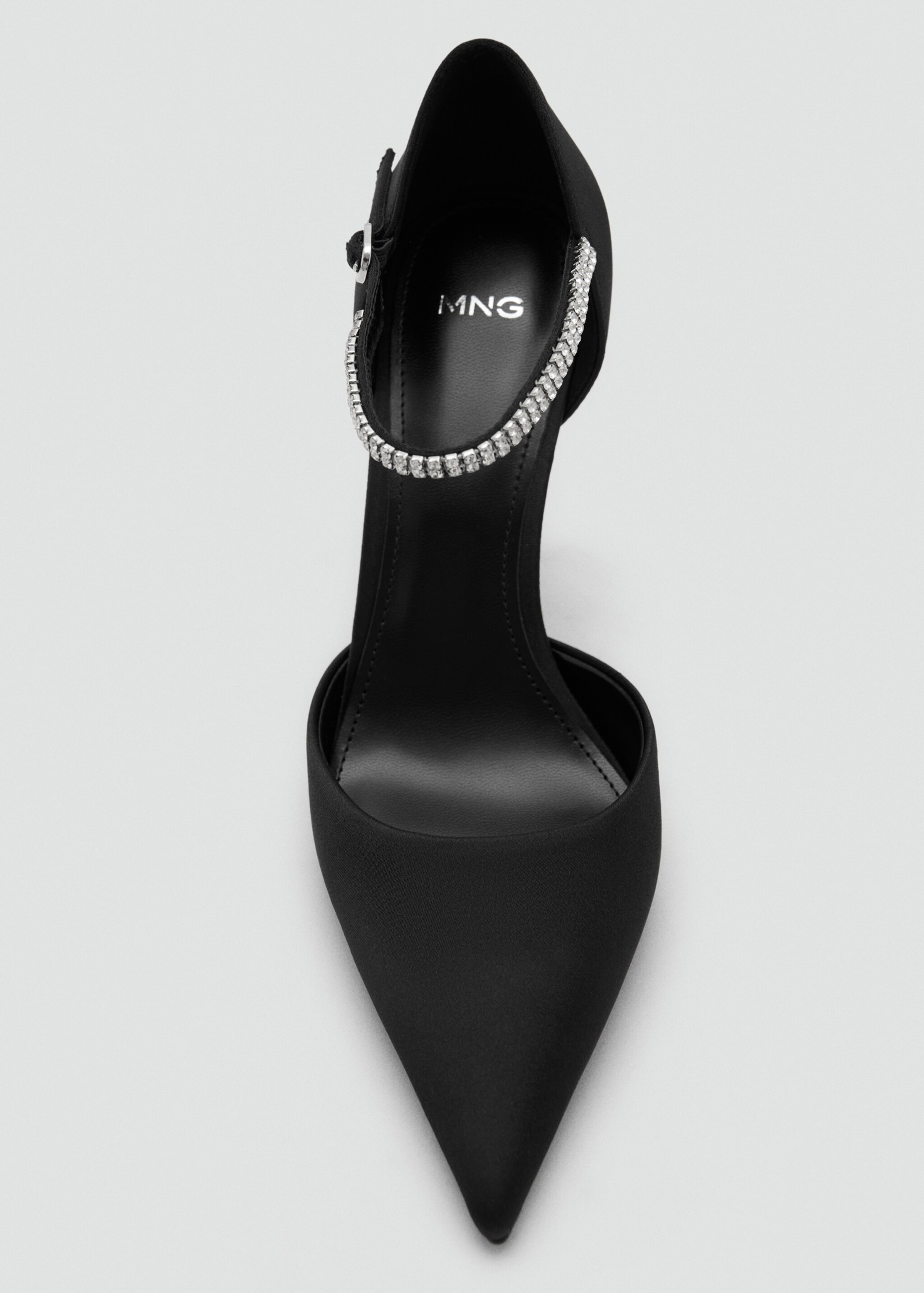 Strappy heel with strass - Details of the article 3, Black. Ref: 17019101-00.
