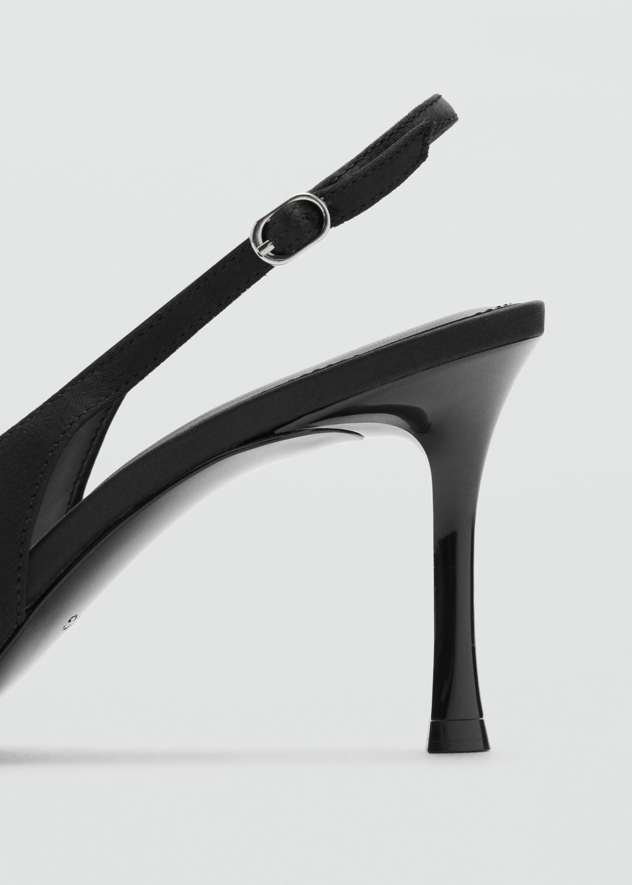 Satin floral shoe - Details of the article 1, Black. Ref: 17019102-00.