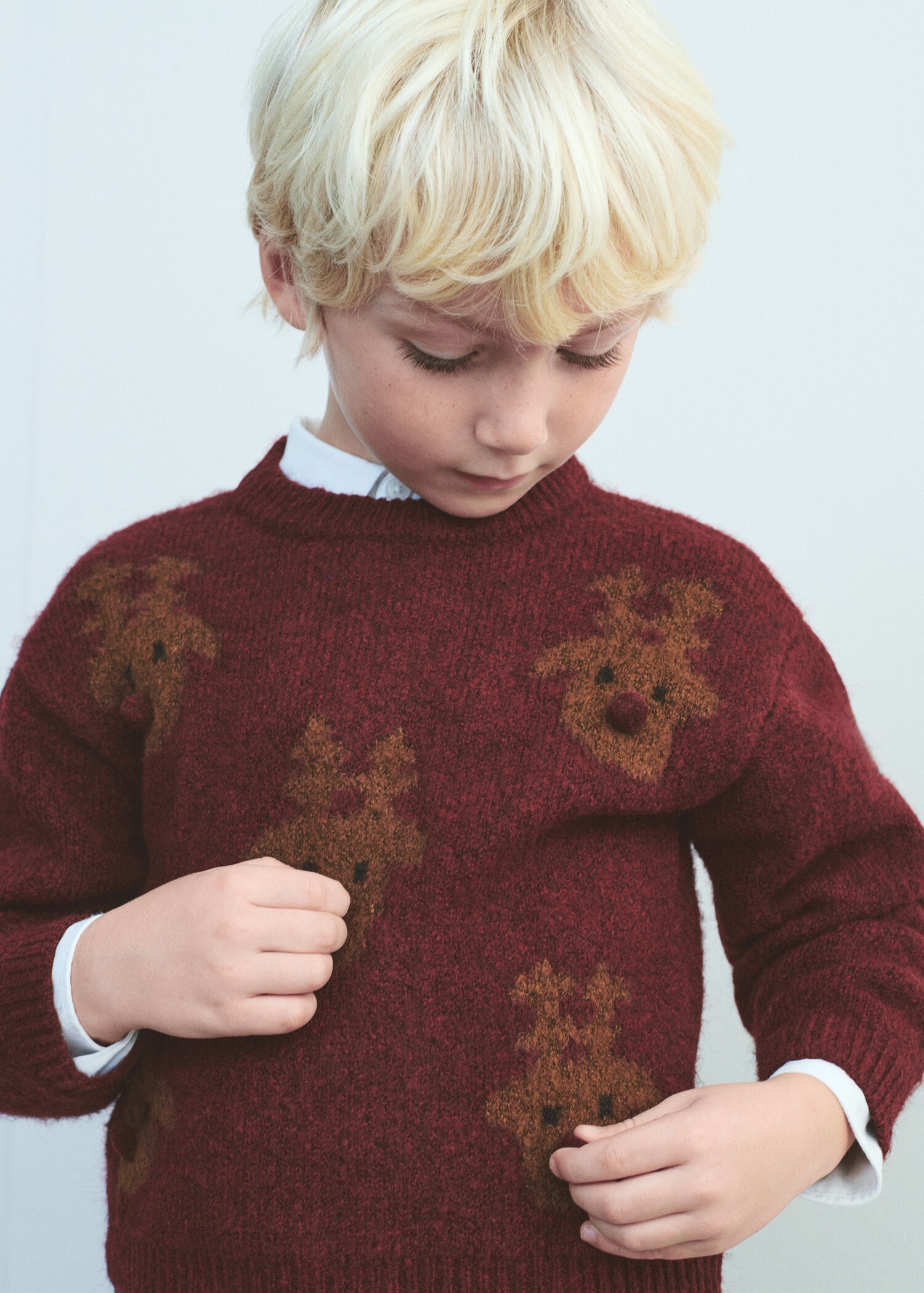 Strickpullover mit Rentier-Motiv - Detail des Artikels 5