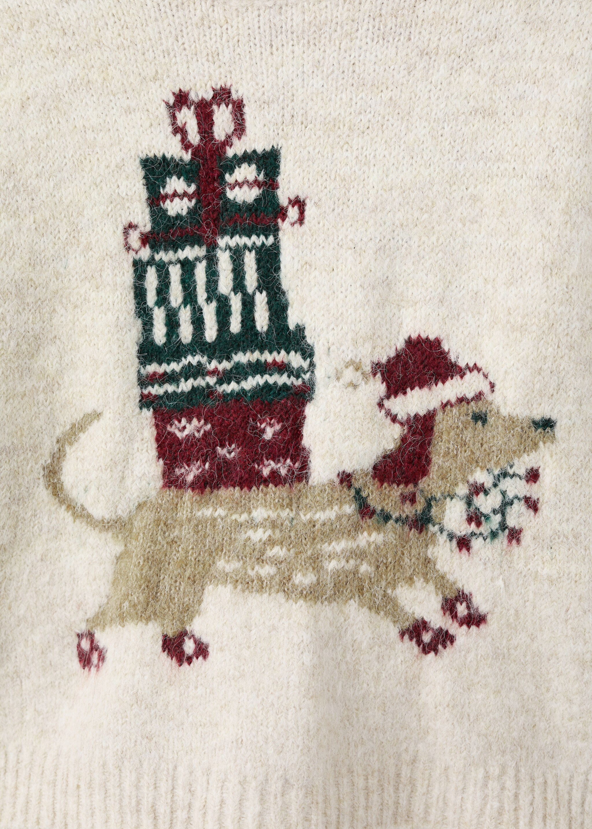 Pullover mit weihnachtlichem Stickmotiv - Detail des Artikels 0, Beige. Ref: 17019105-00.