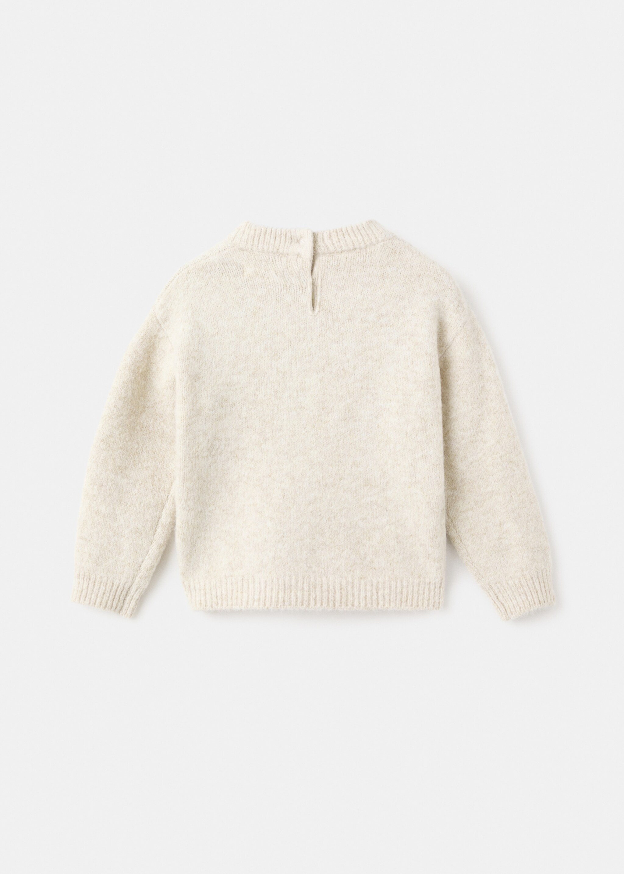 Pullover mit weihnachtlichem Stickmotiv - Rückseite des Artikels, Beige. Ref: 17019105-00.
