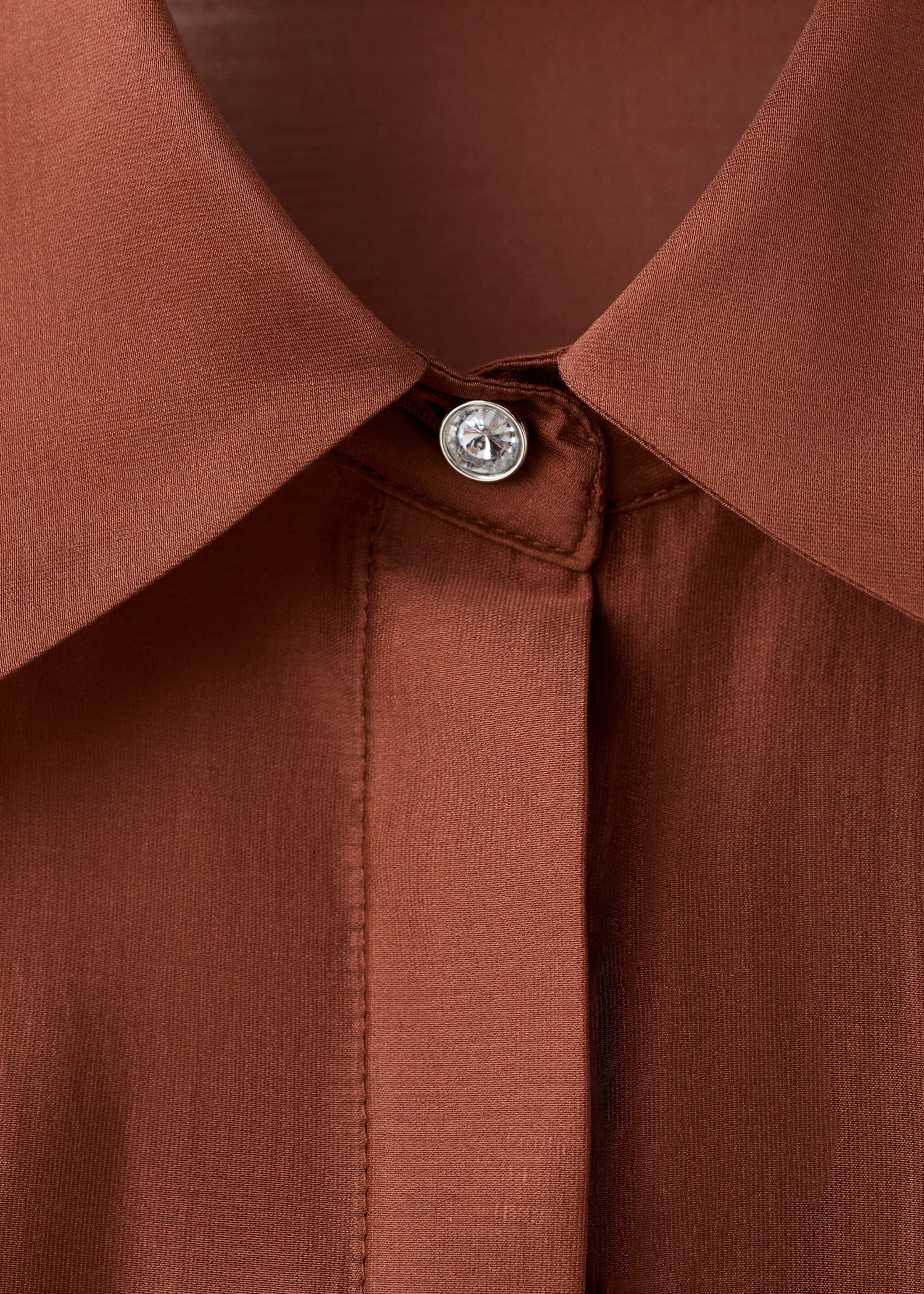 Camisa lyocell strass - Detalle del artículo 8, Rojo anaranjado. Ref: 17019108-00.