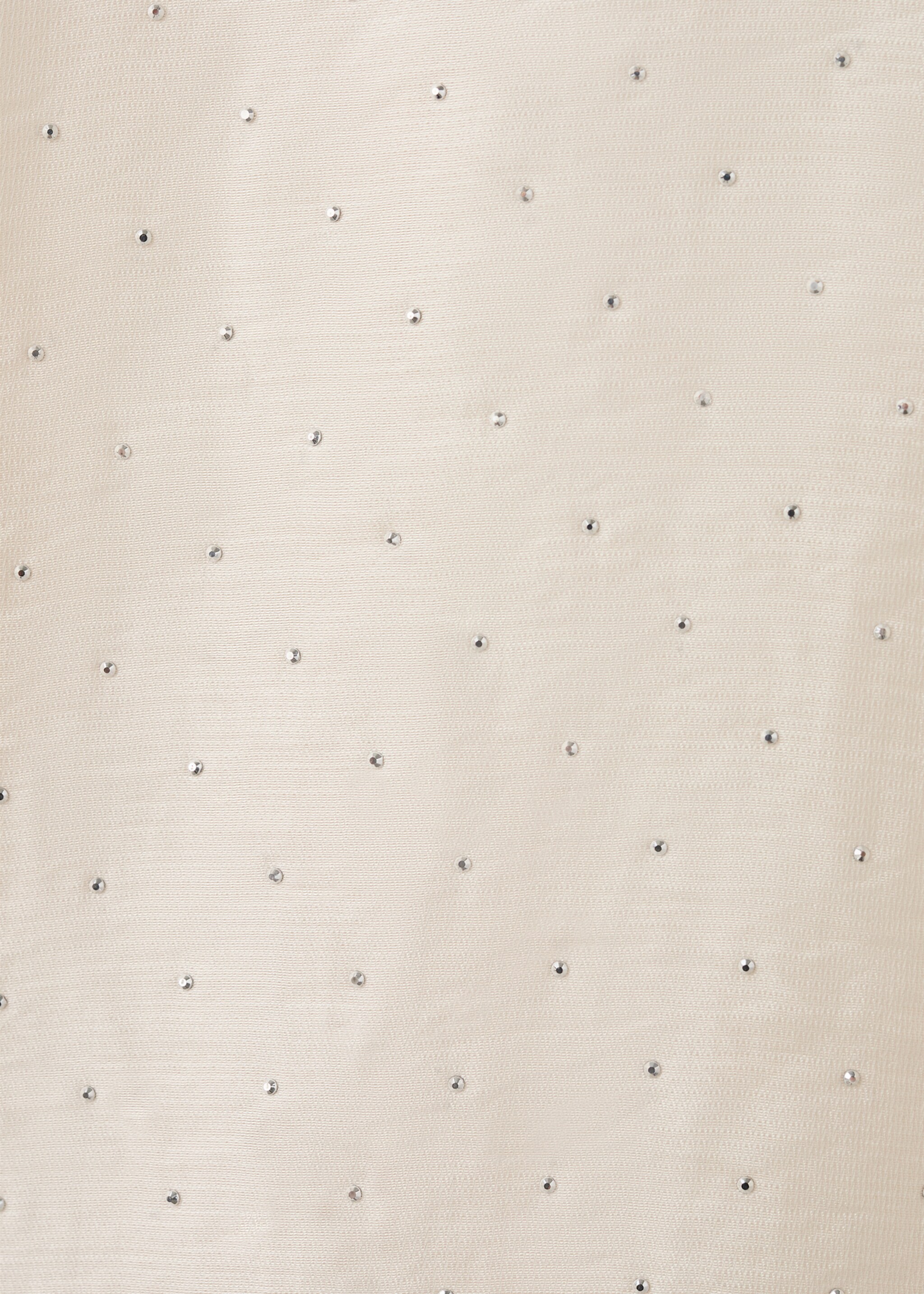 Satin shirt with rhinestones - Details of the article 0, Beige. Ref: 17019109-00.