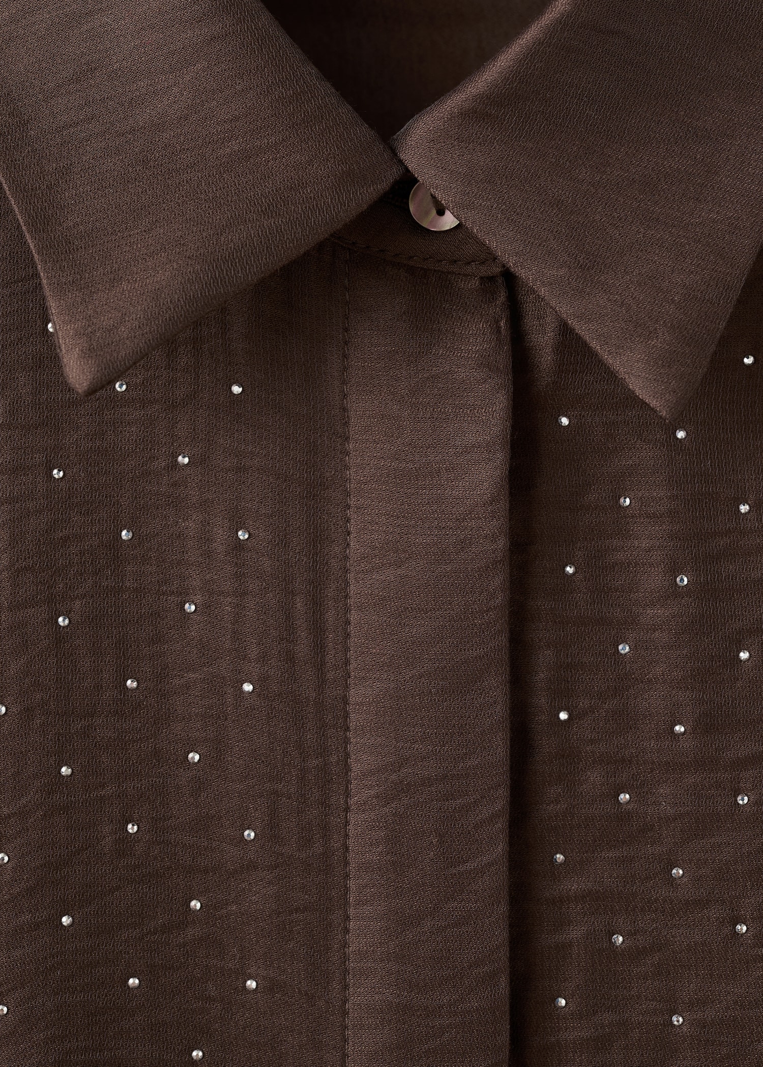 Satin shirt with rhinestones - Details of the article 8