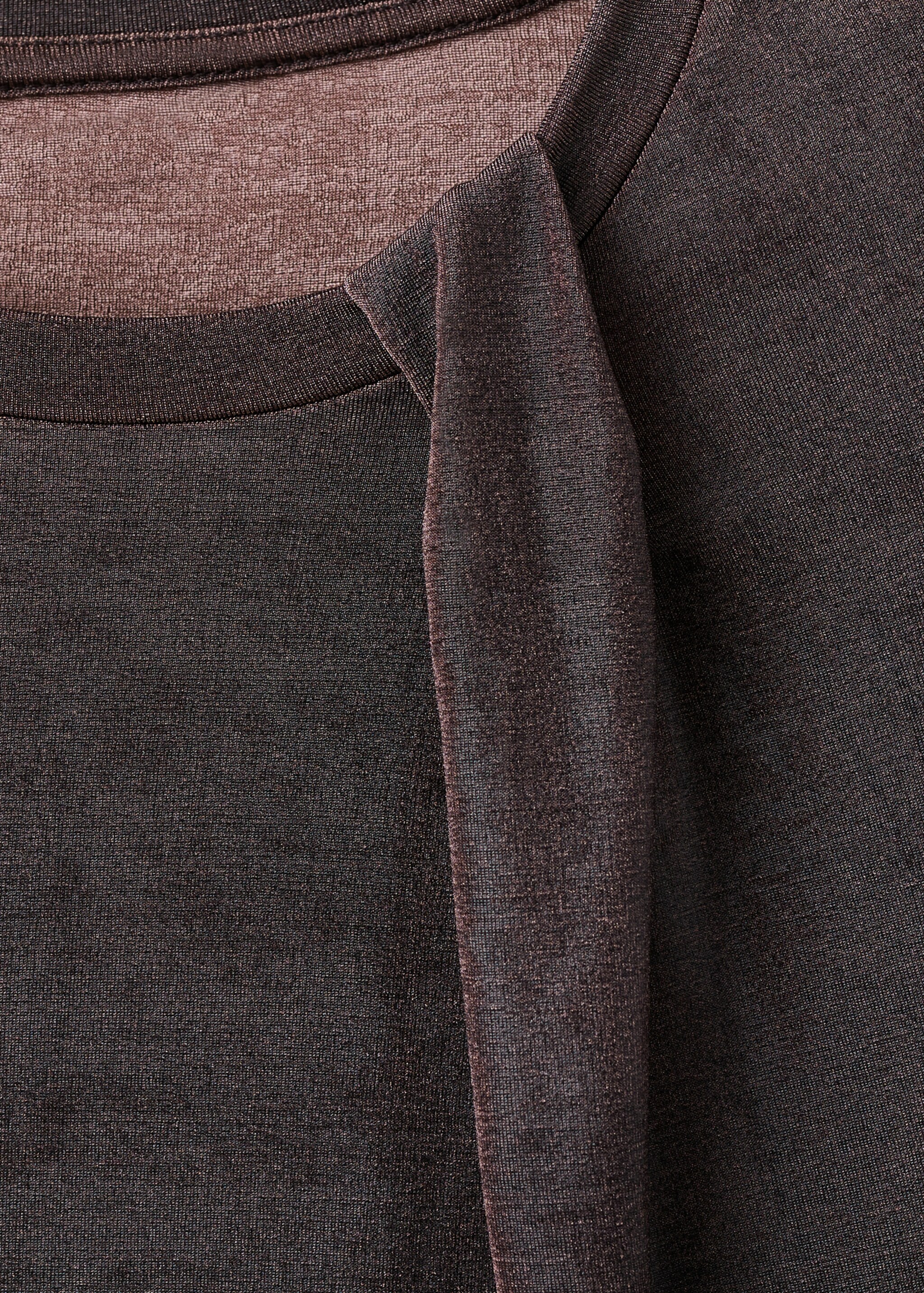 Lurex t-shirt with gathered detail - Details of the article 8, Brown. Ref: 17019115-00.